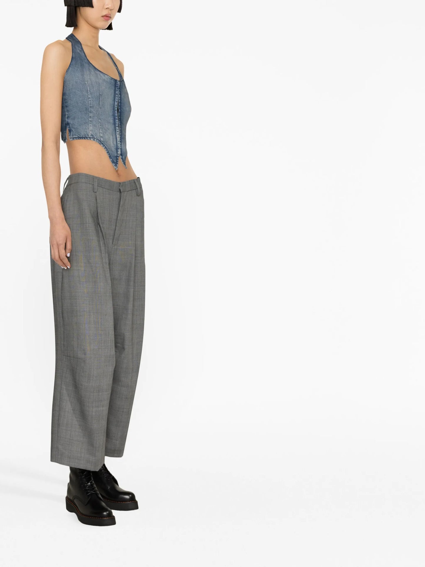 wide-leg tailored trousers