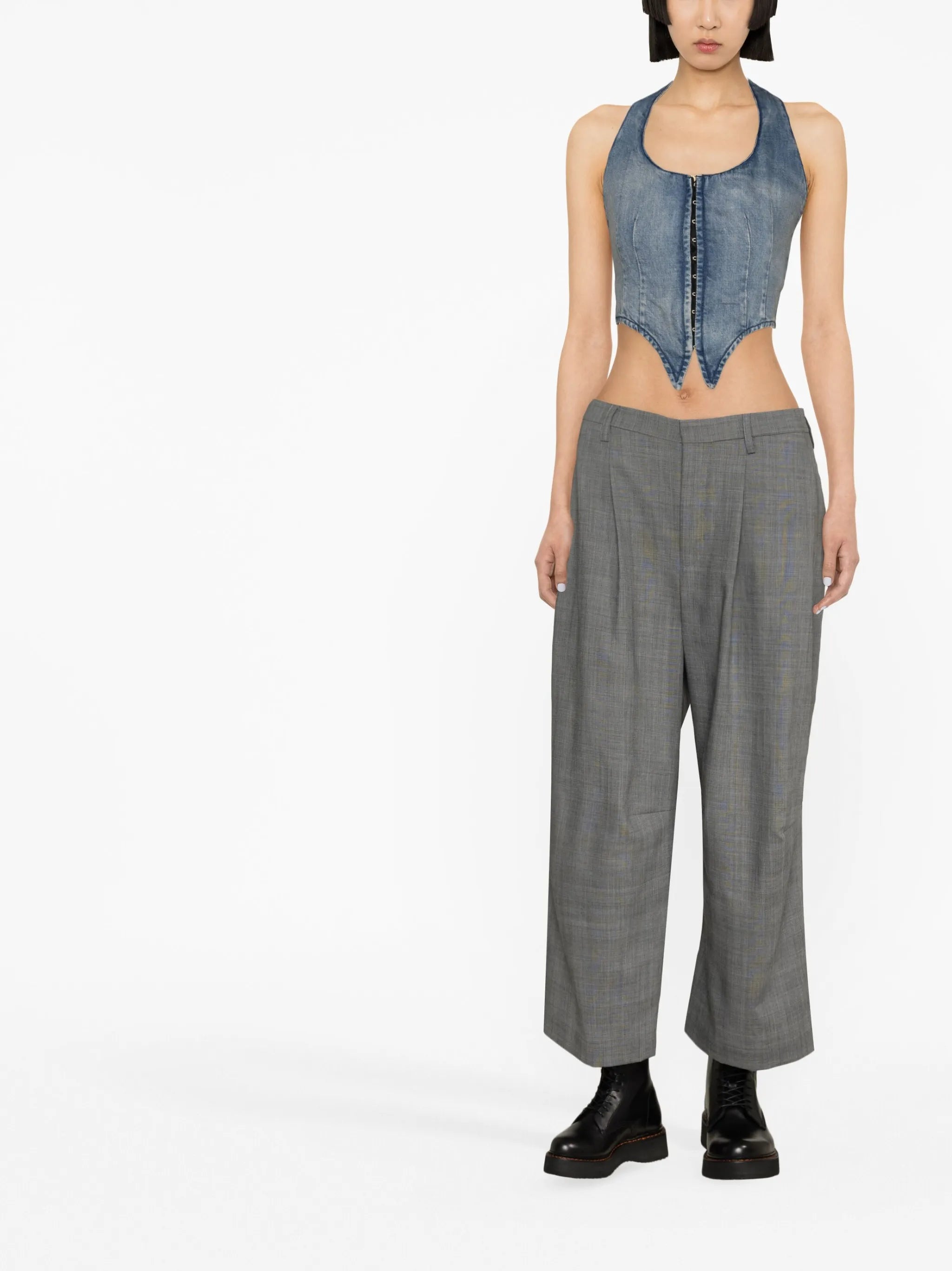 wide-leg tailored trousers