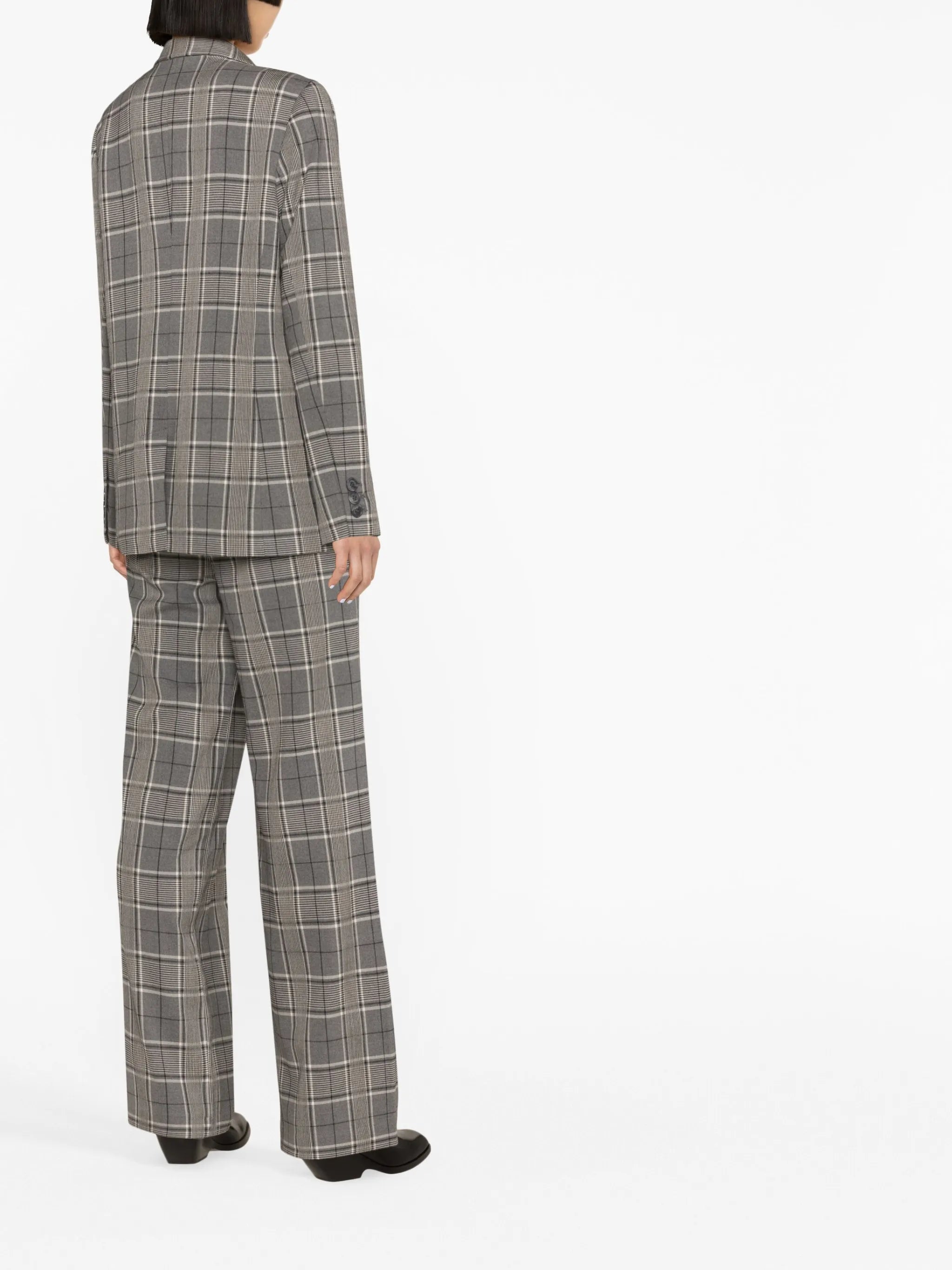 plaid double-breasted blazer