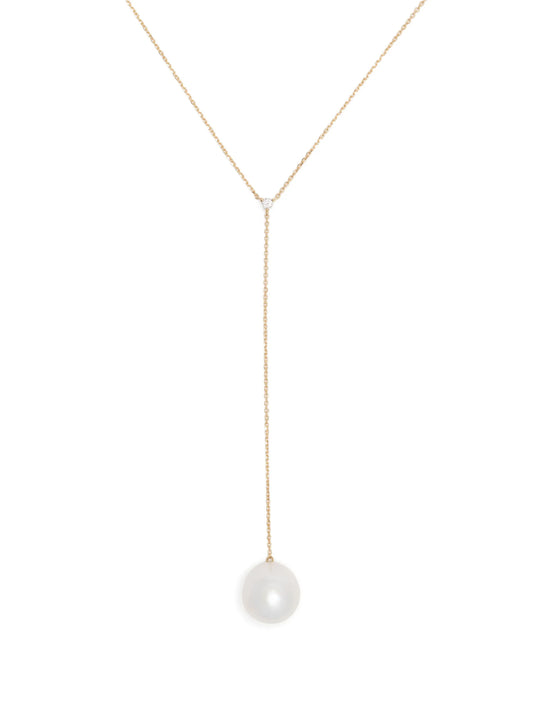 14kt yellow gold pearl and diamond necklace