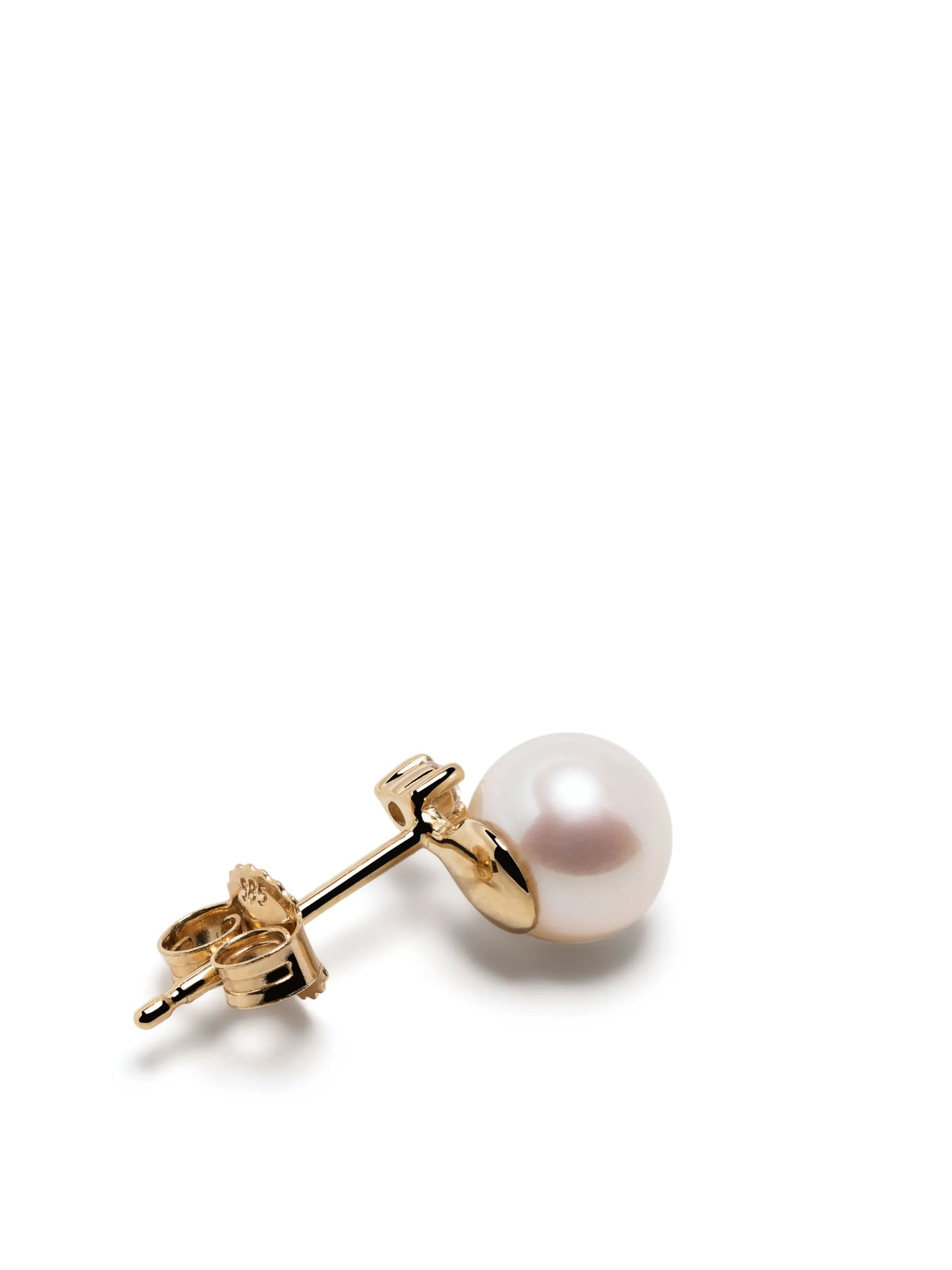 14kt yellow gold medium Sea of Beauty pearl and diamond earrings