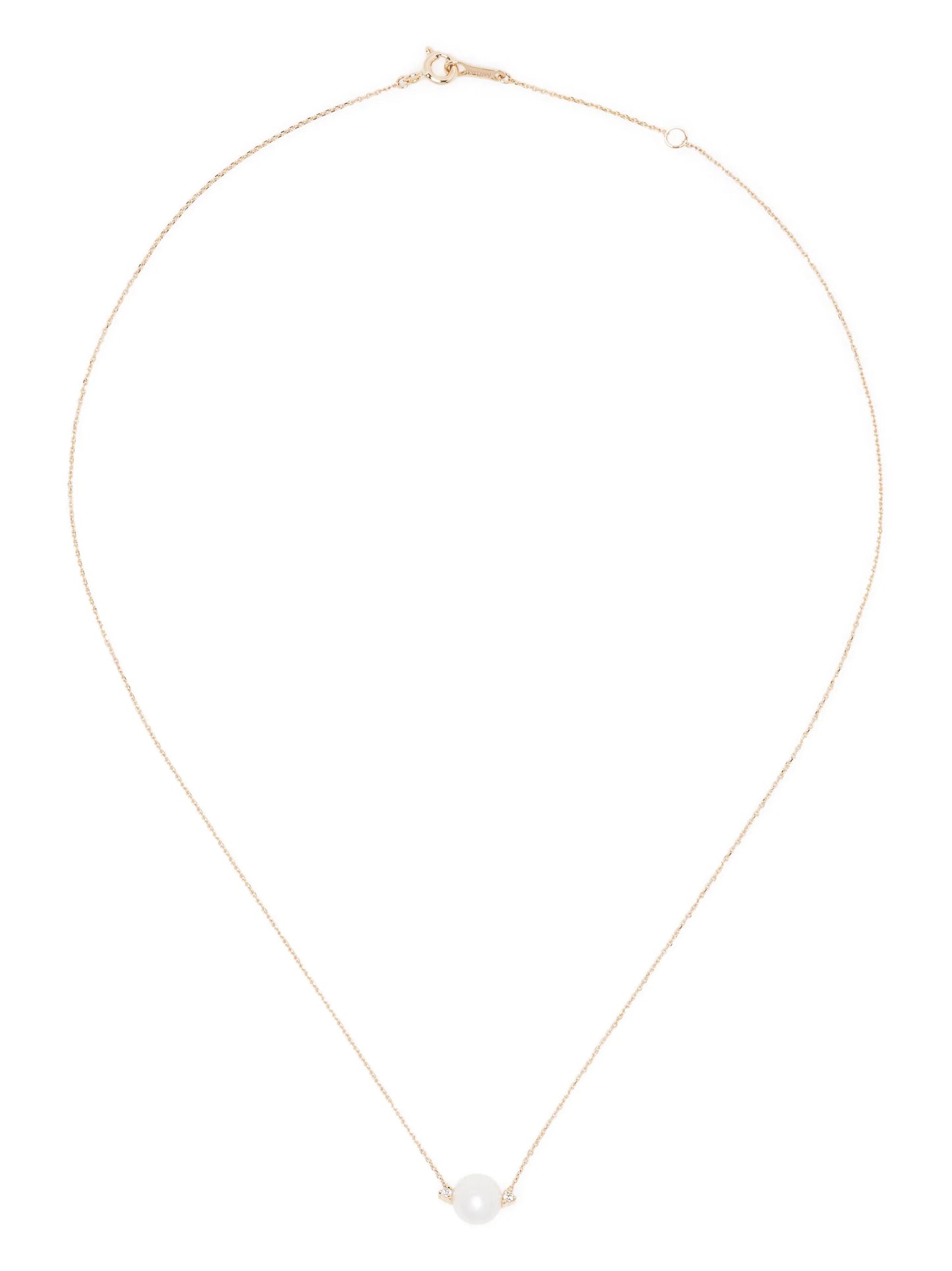 14kt yellow gold pearl and diamond necklace