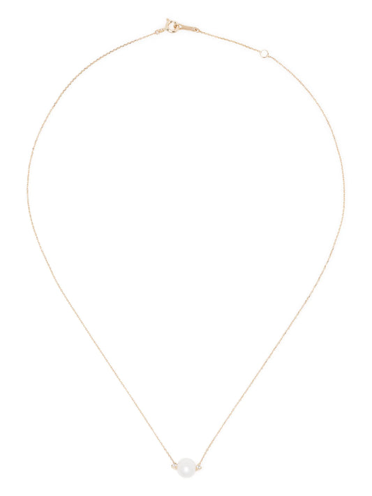 14kt yellow gold pearl and diamond necklace