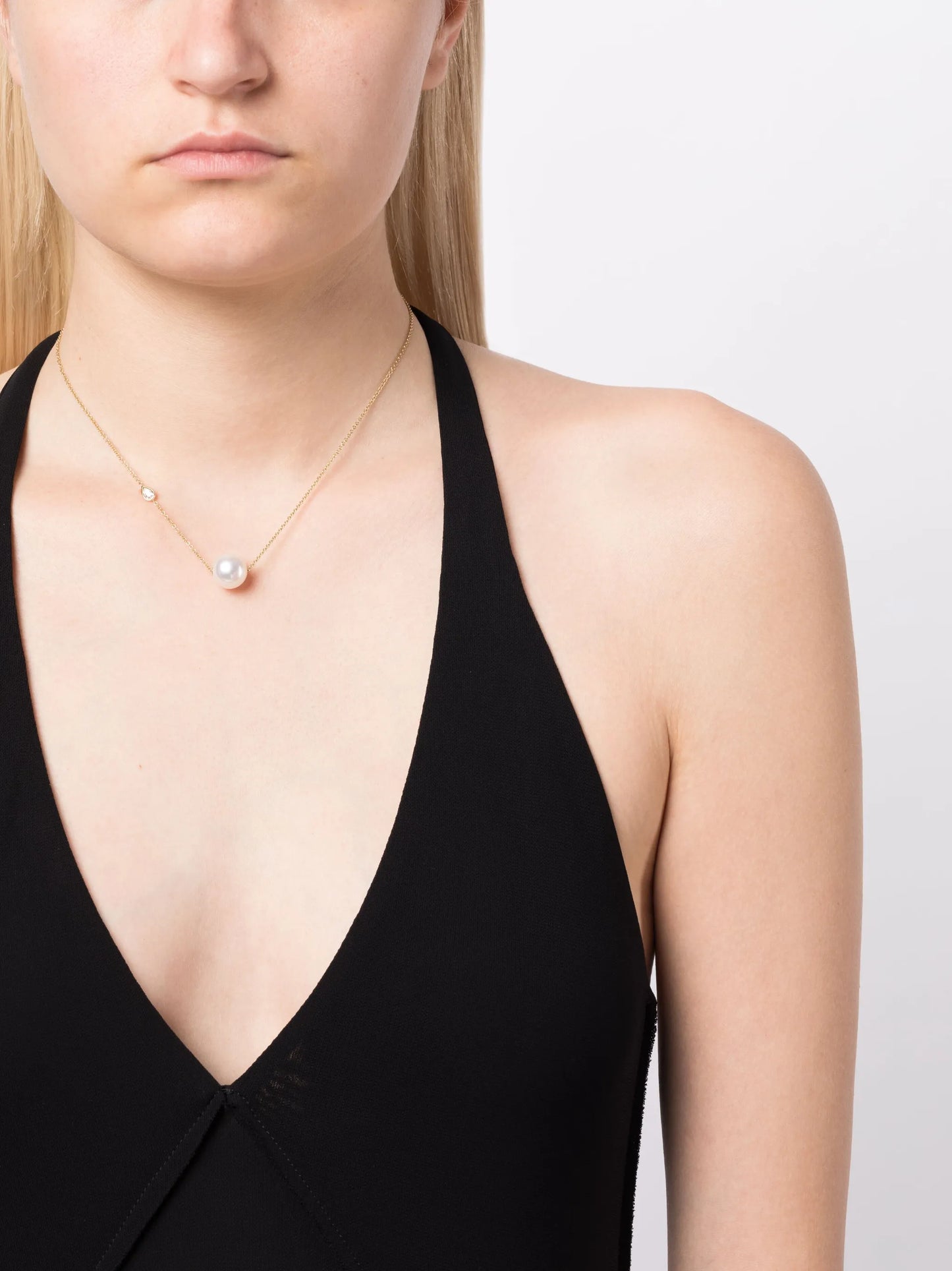 14kt yellow gold Sea of Beauty diamond and pearl necklace