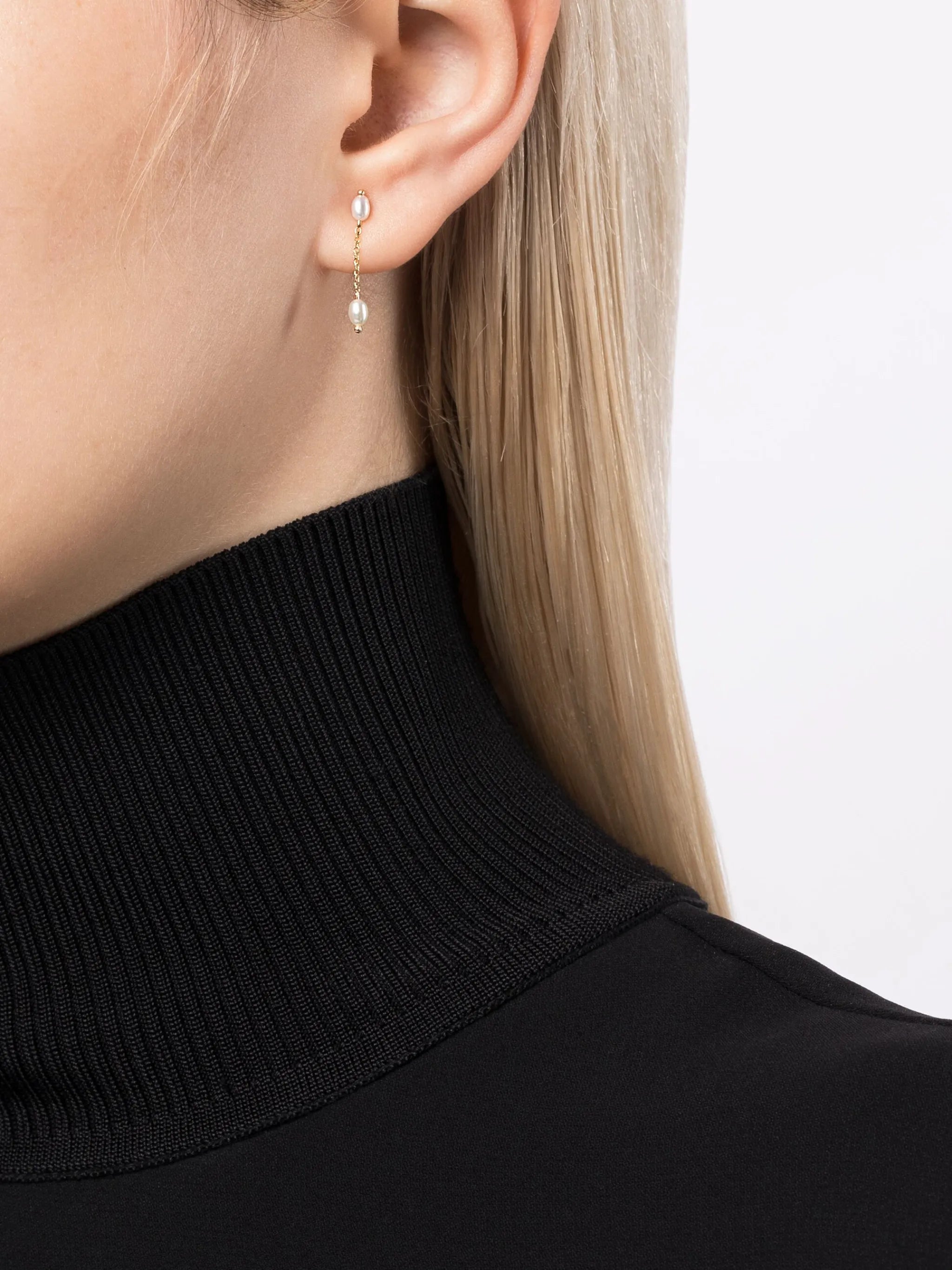 14kt yellow gold Shower pearl drop earrings