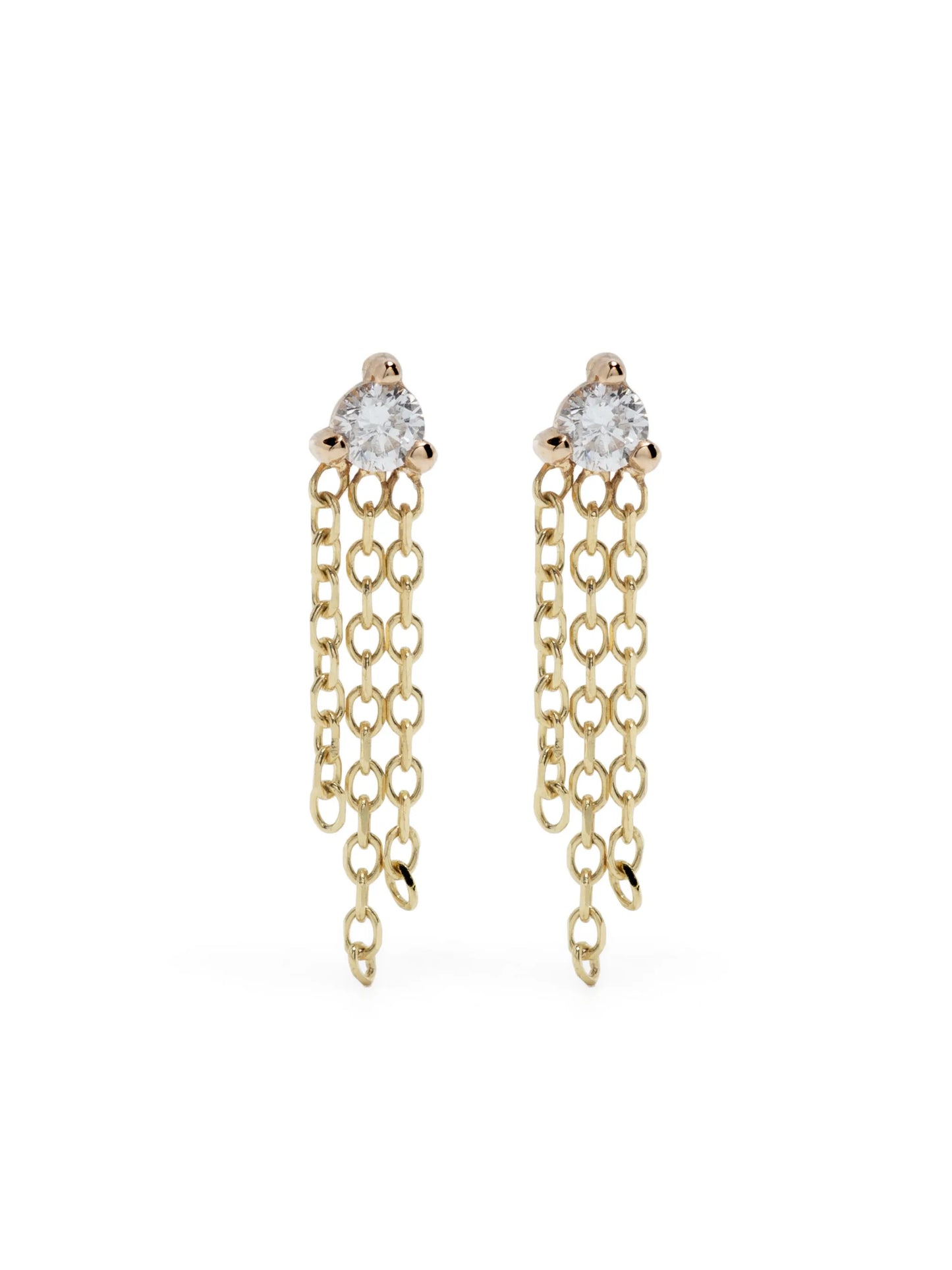 14kt yellow gold Mist diamond chain-link earrings