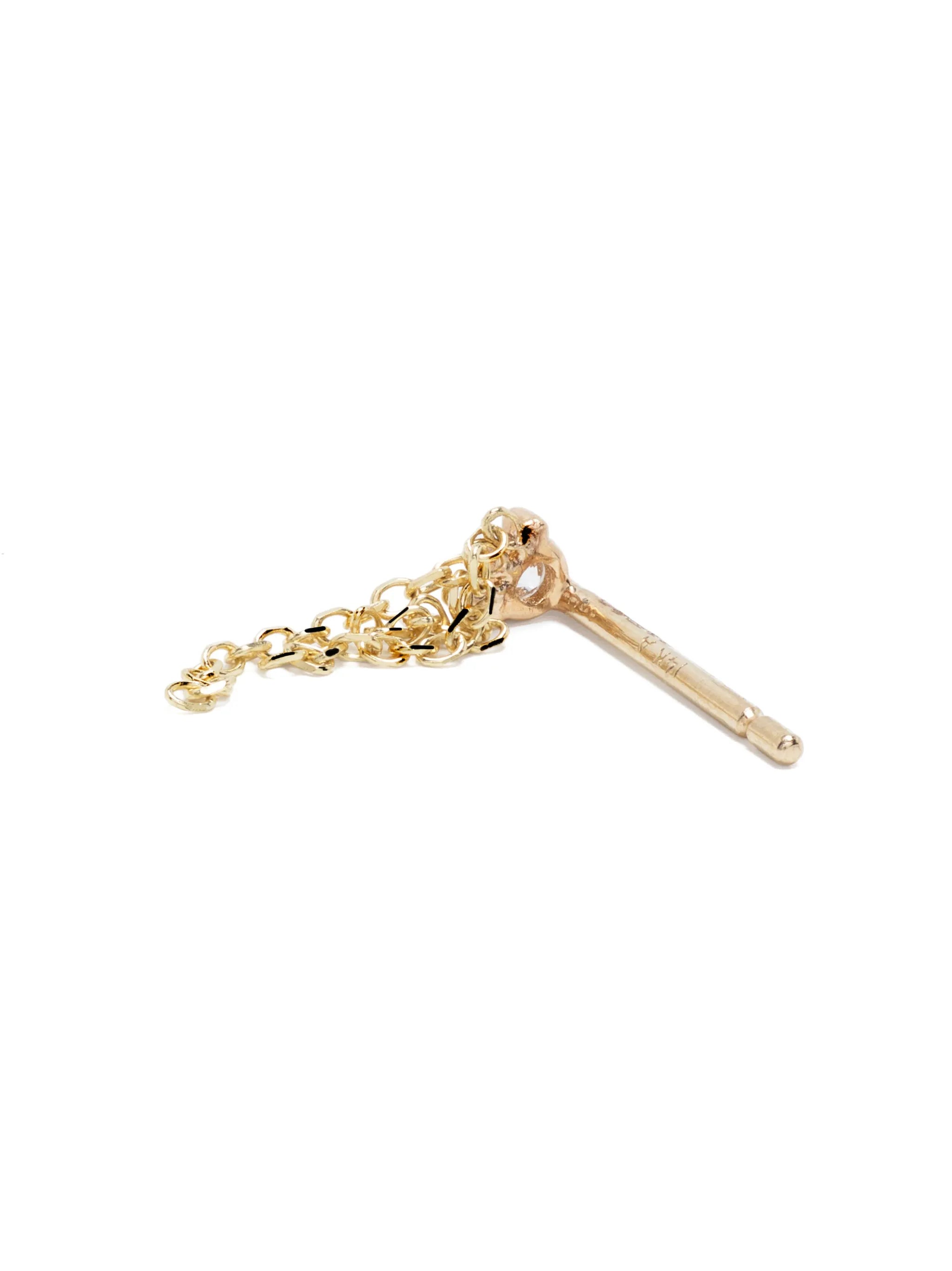14kt yellow gold Mist diamond chain-link earrings