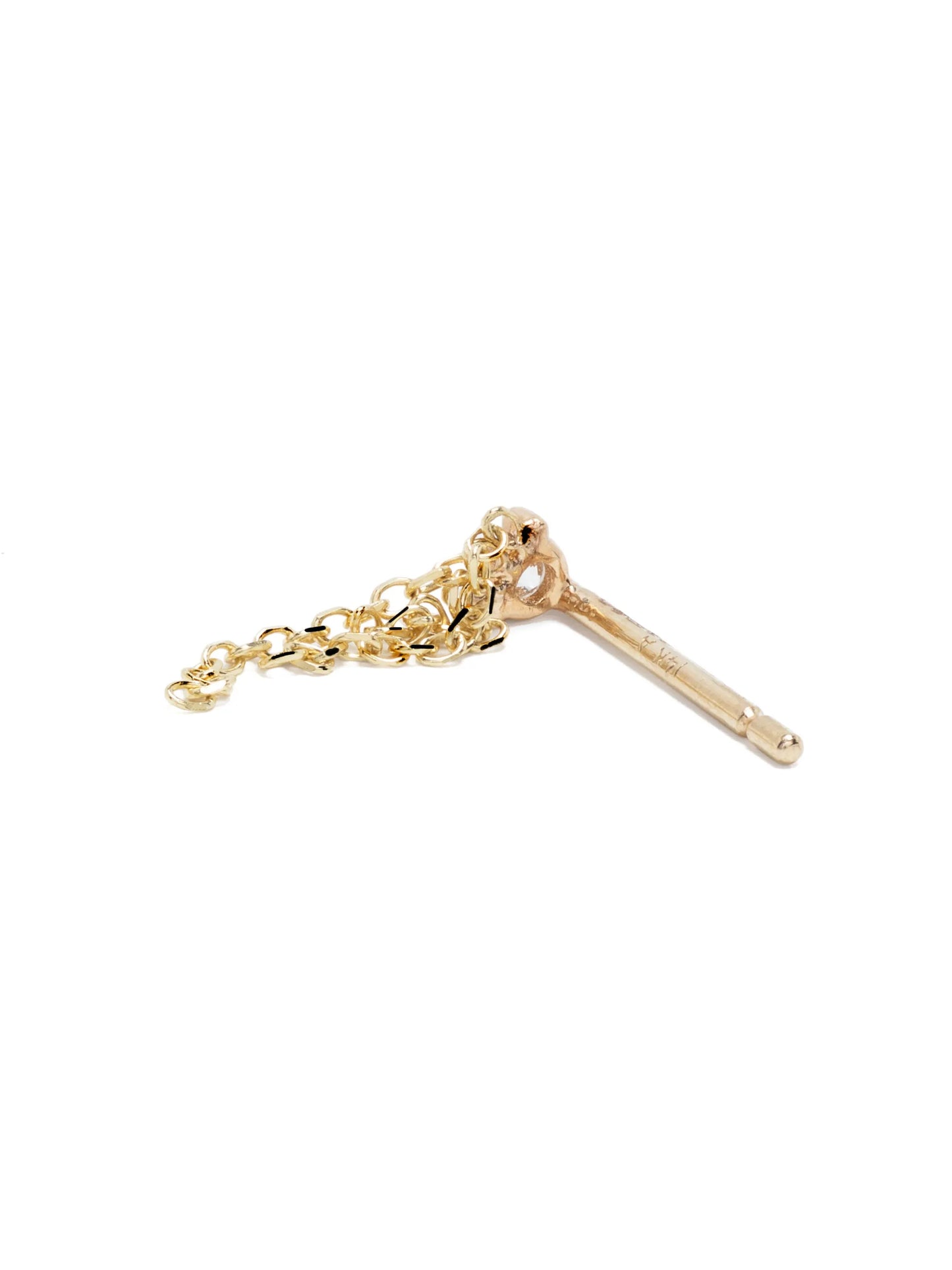 14kt yellow gold Mist diamond chain-link earrings