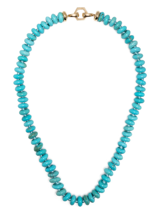 18kt yellow gold turquoise necklace