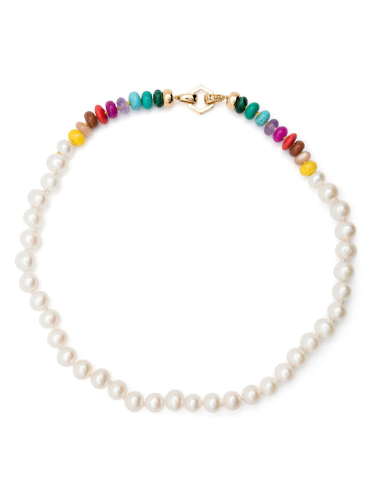 18kt yellow gold Foundation pearl and bead necklace