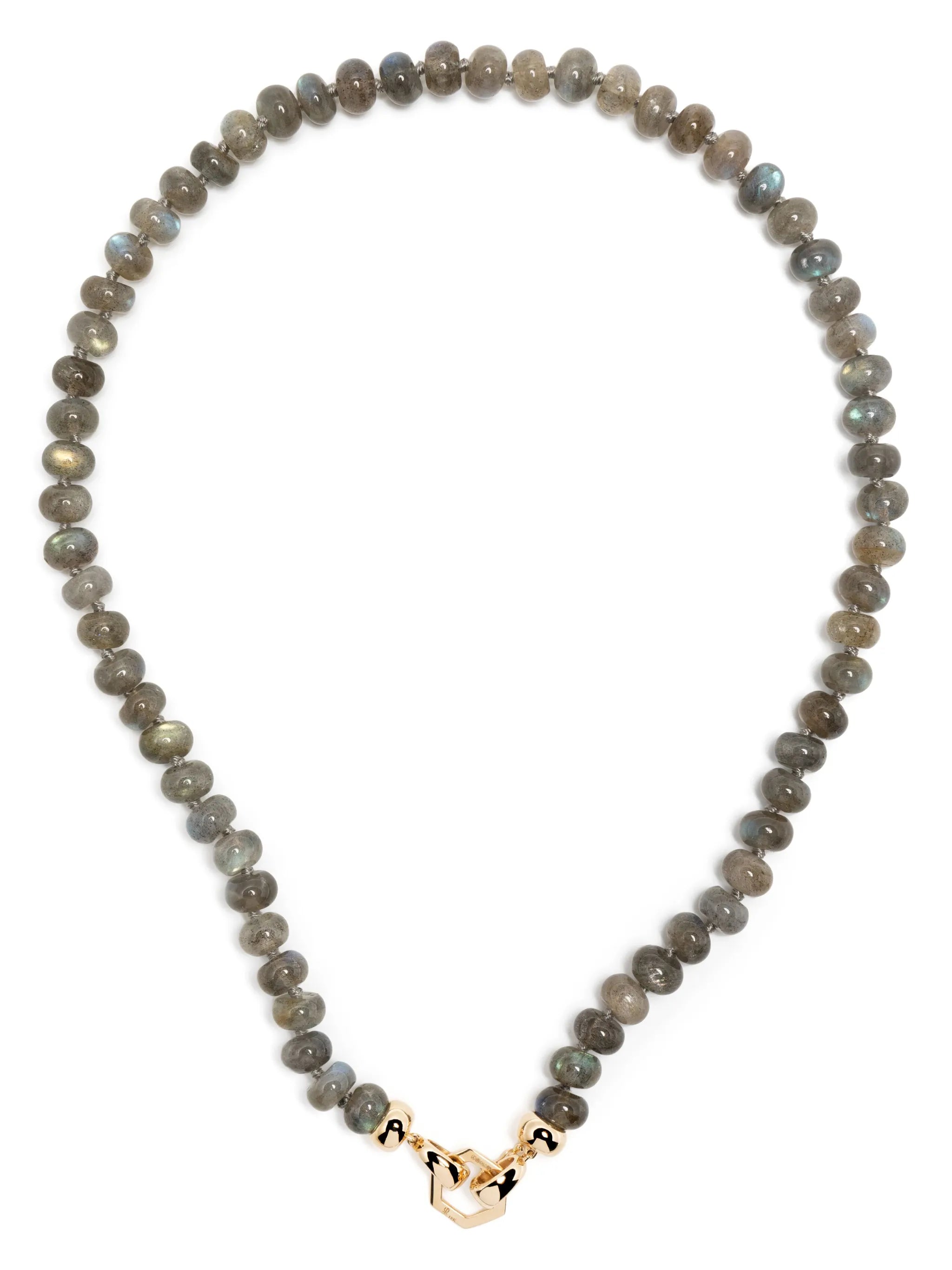 18kt yellow gold Foundation labradorite beaded necklace