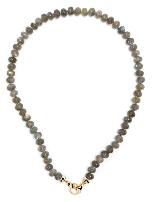 18kt yellow gold Foundation labradorite beaded necklace
