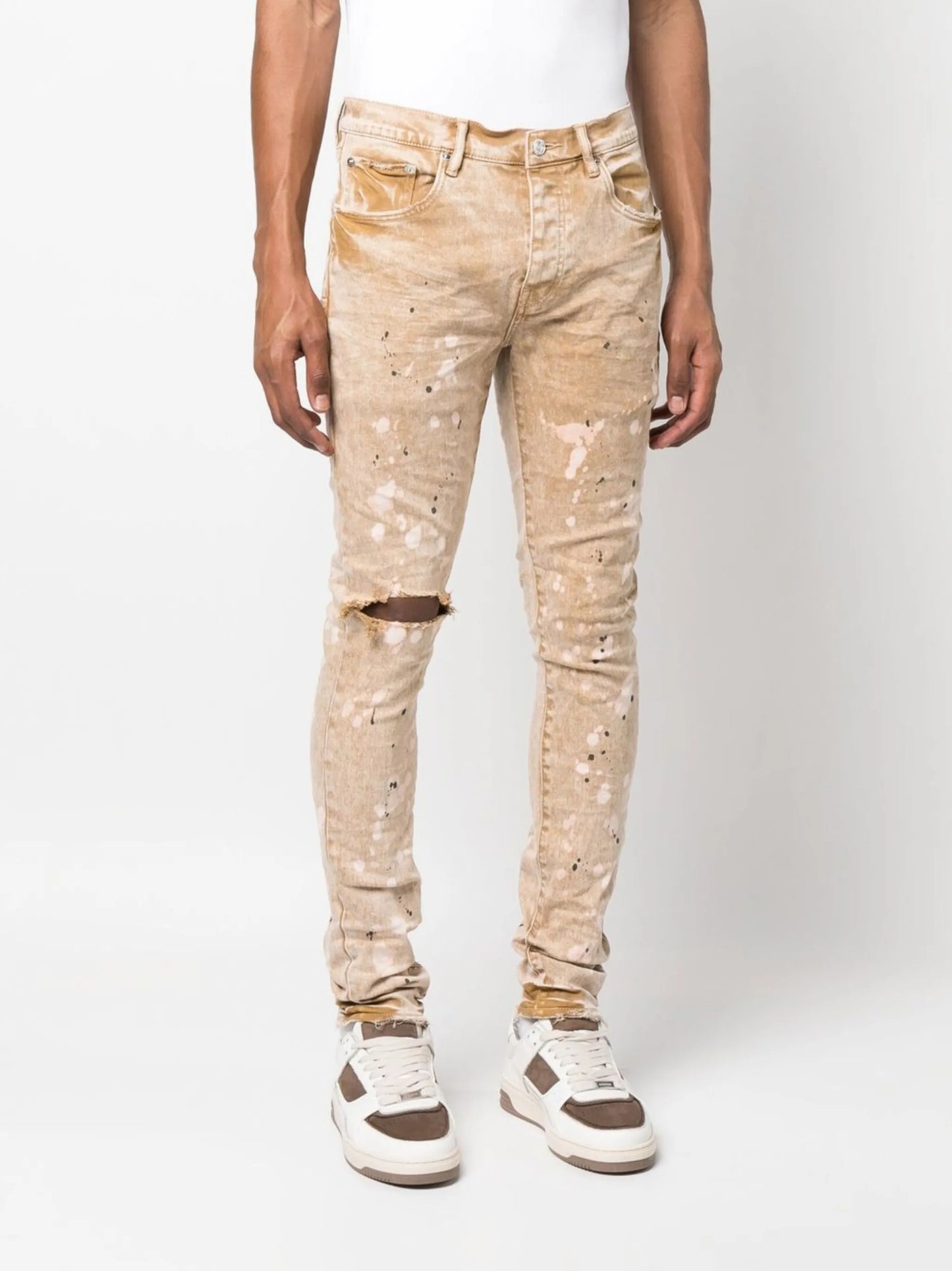 paint-splatter detail jeans