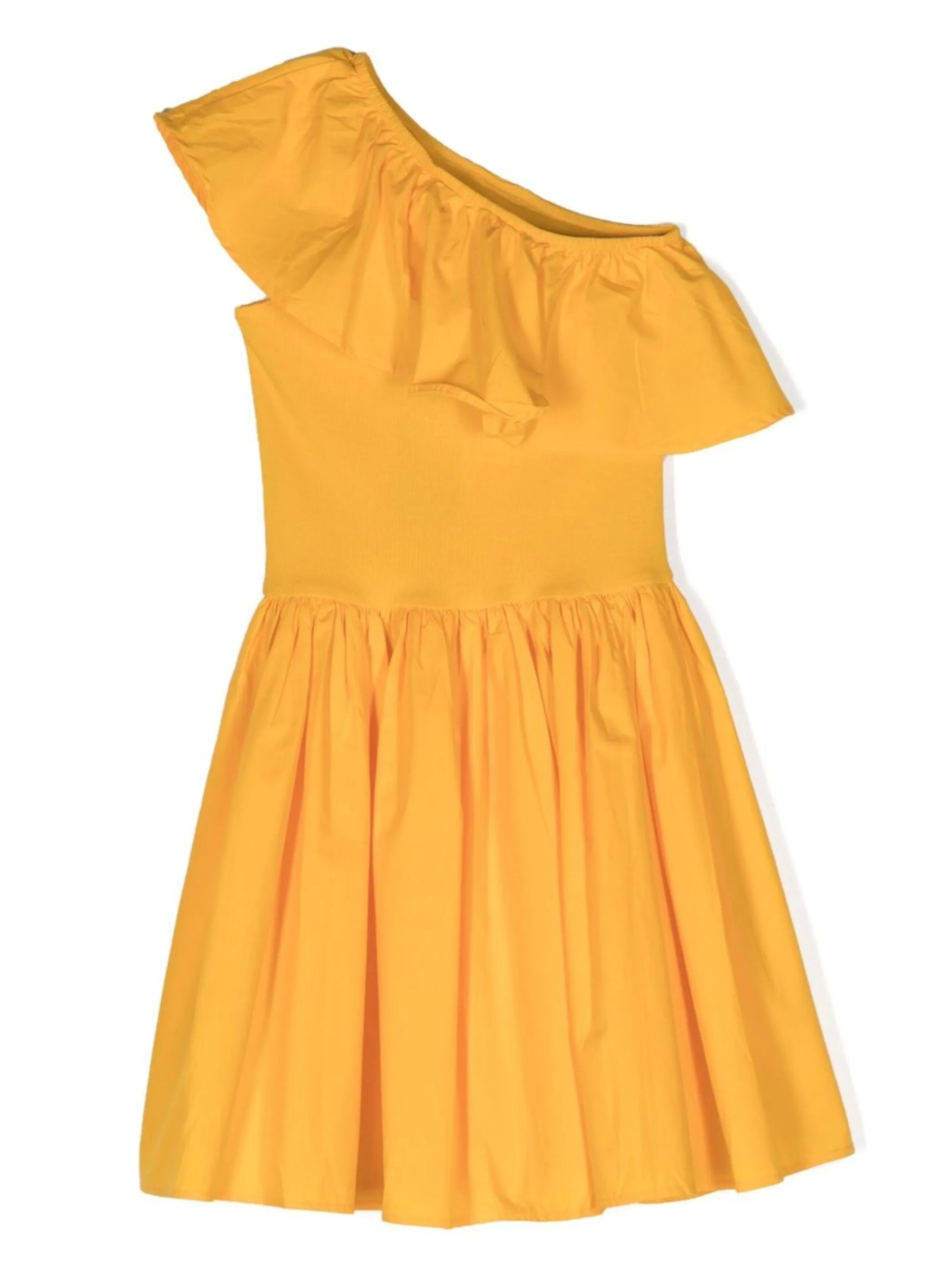 Chloey one-shoulder ruffle trim dress