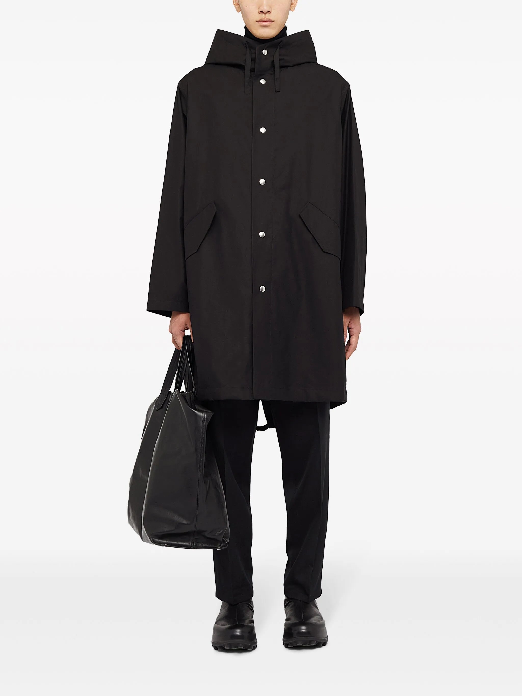 logo-print hooded parka