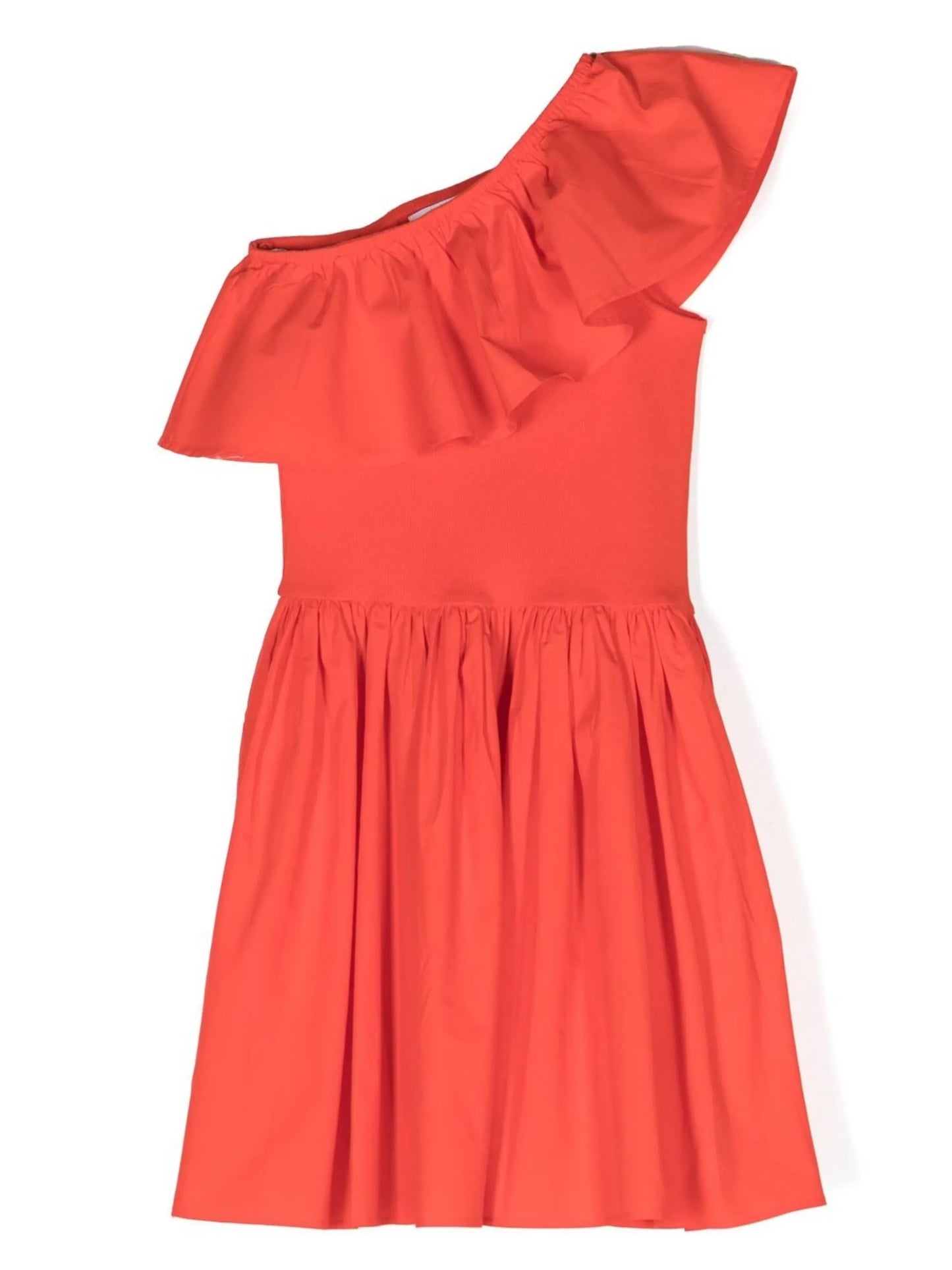 Chloey one-shoulder ruffle-trim dress