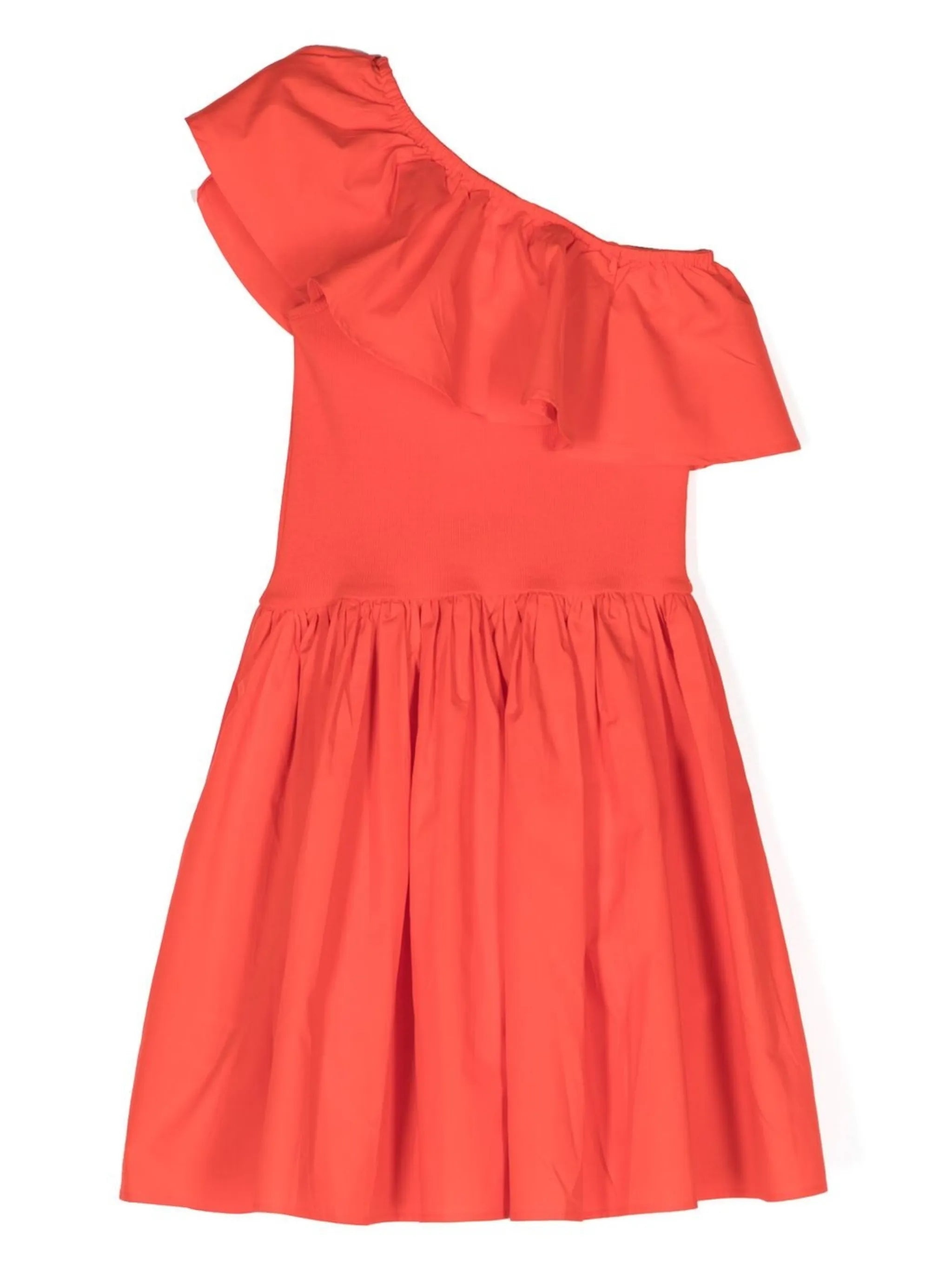 Chloey one-shoulder ruffle-trim dress
