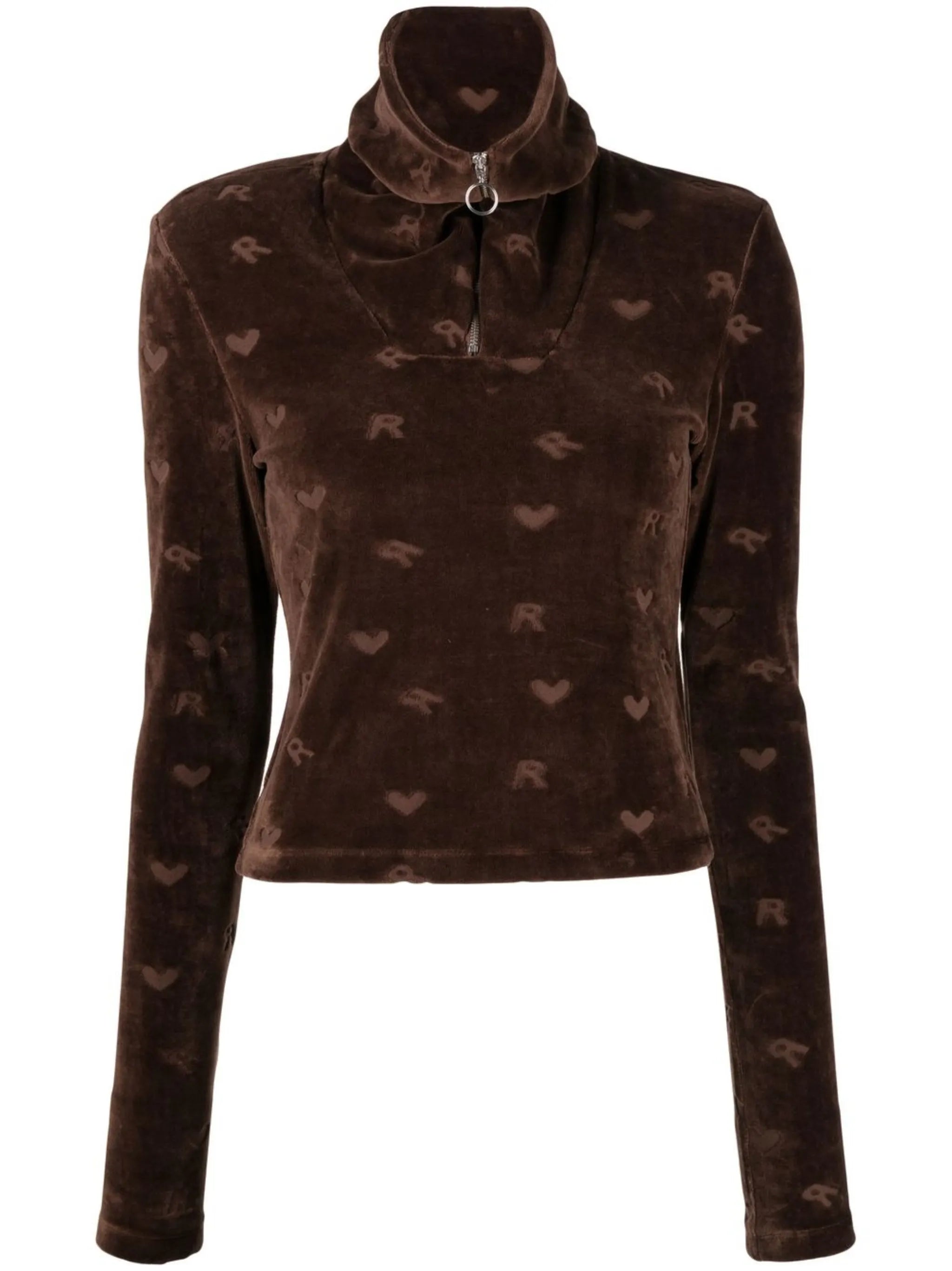Mona velour long-sleeved top