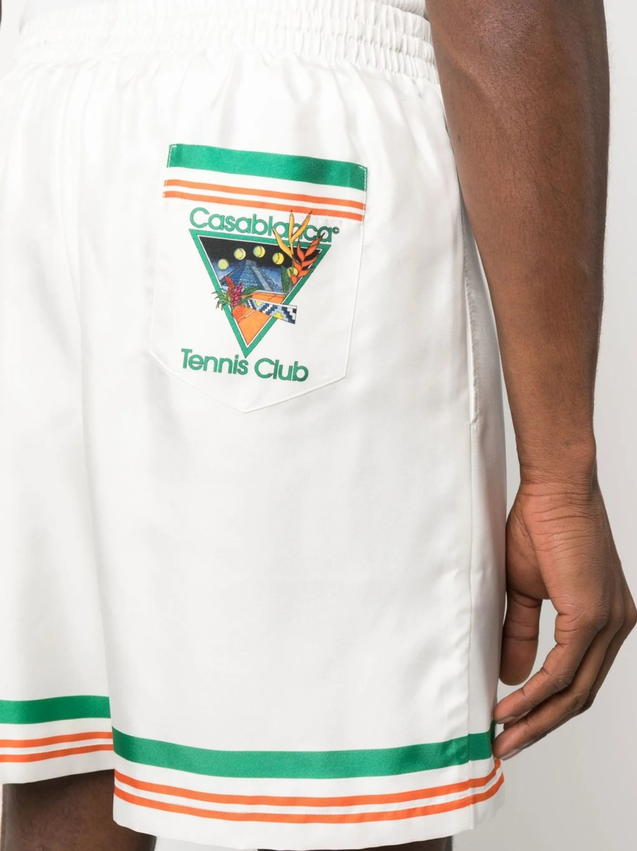 Tennis Club Icon silk shorts