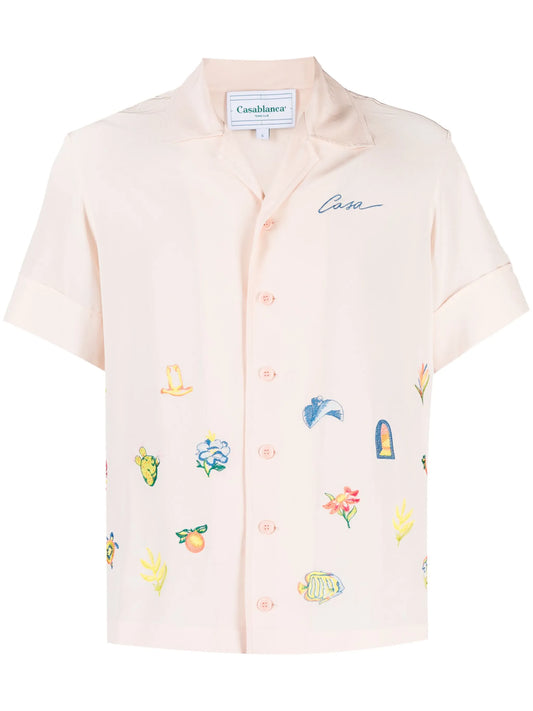 Casa Icons embroidered silk shirt