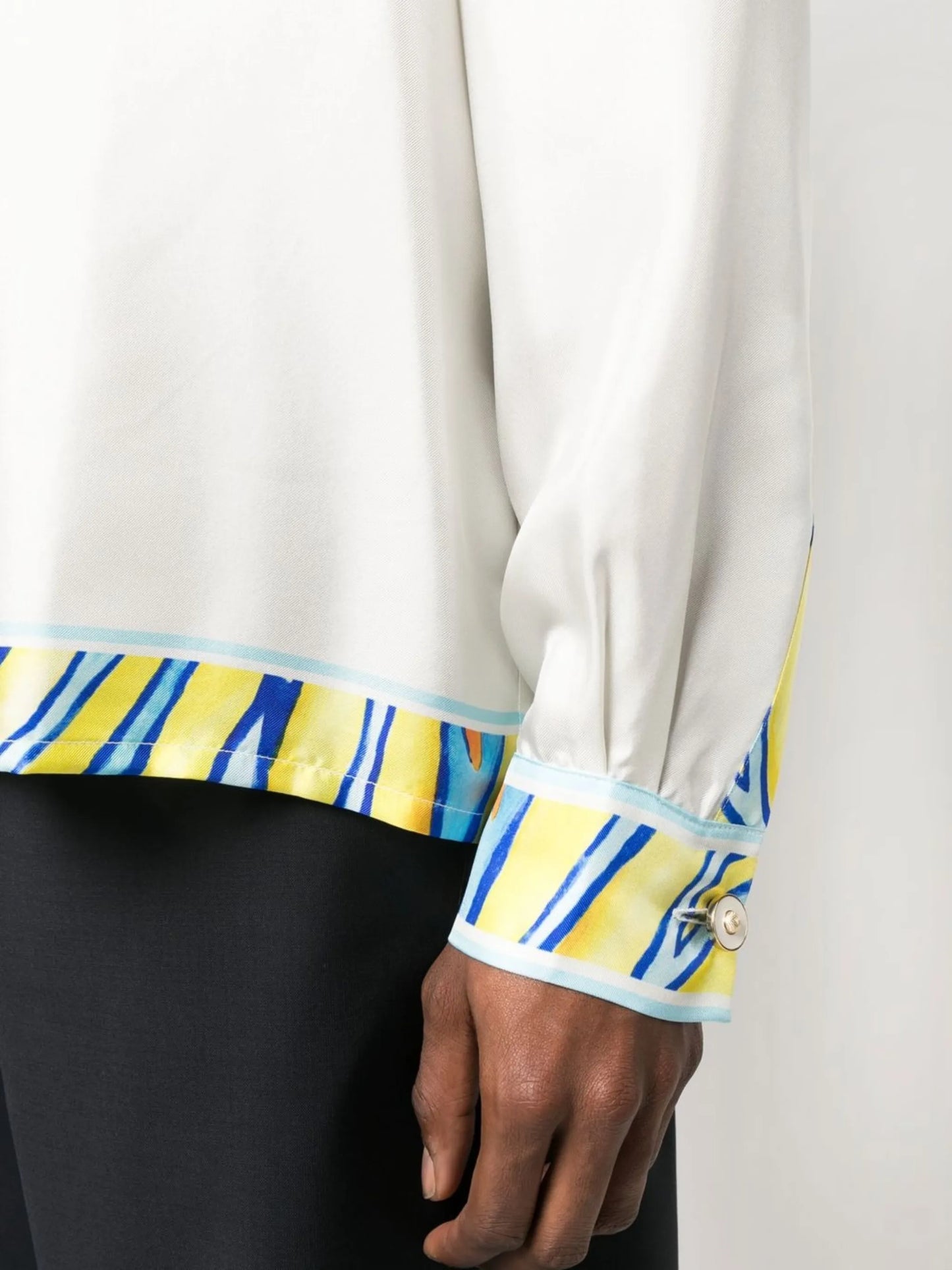 Aquatique-print silk shirt