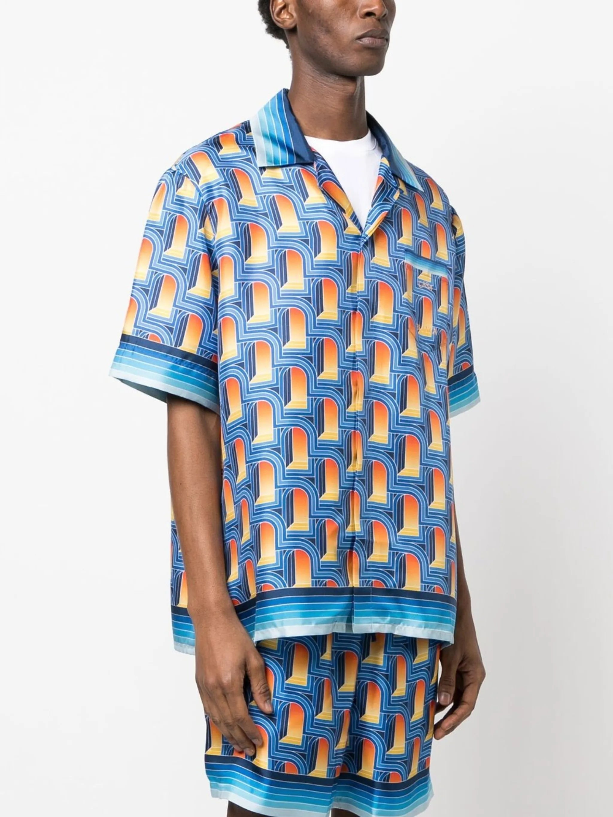 L'Arche De Nuit-print silk shirt