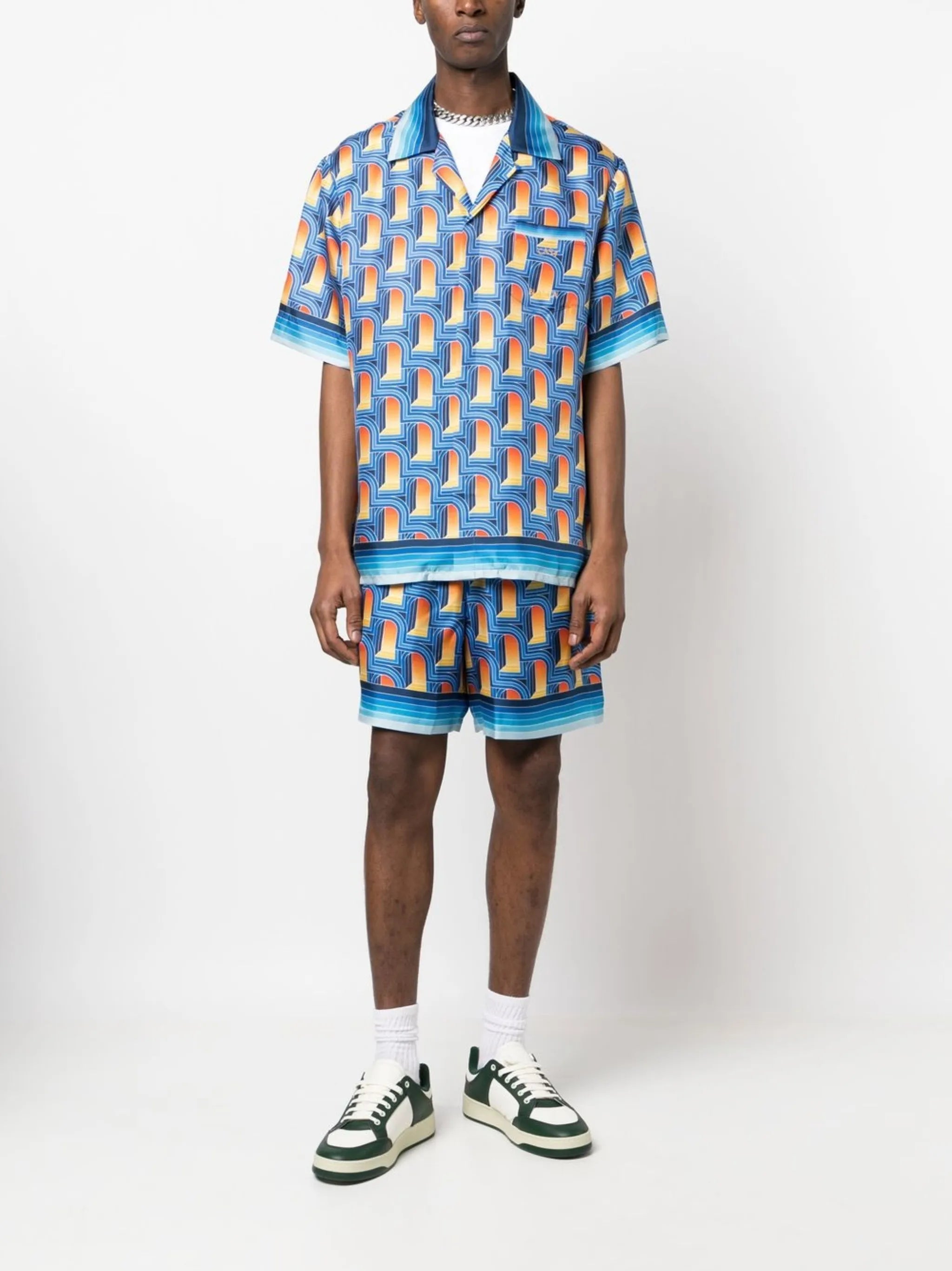 L'Arche De Nuit-print silk shirt