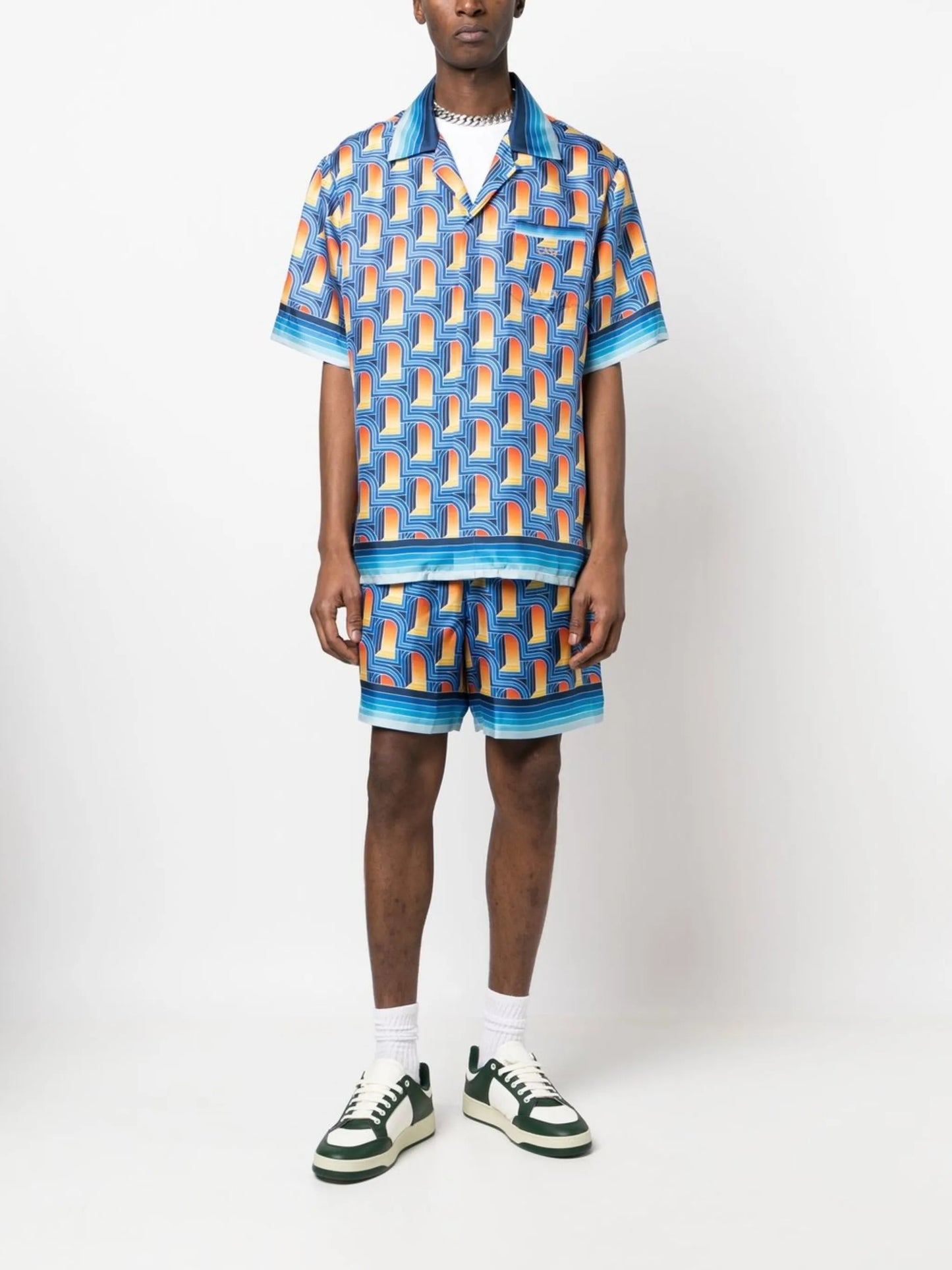 L'Arche De Nuit-print silk shirt