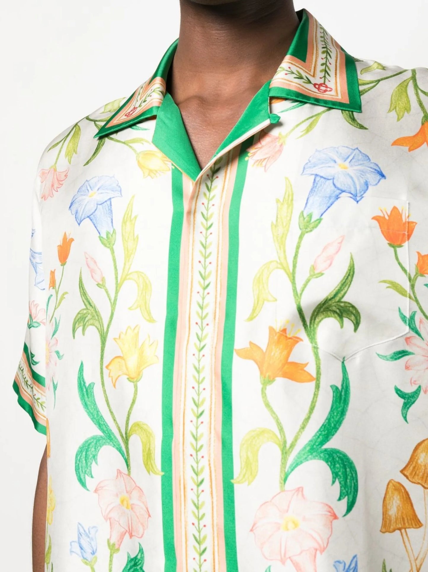 L’Arche Fleure printed silk shirt