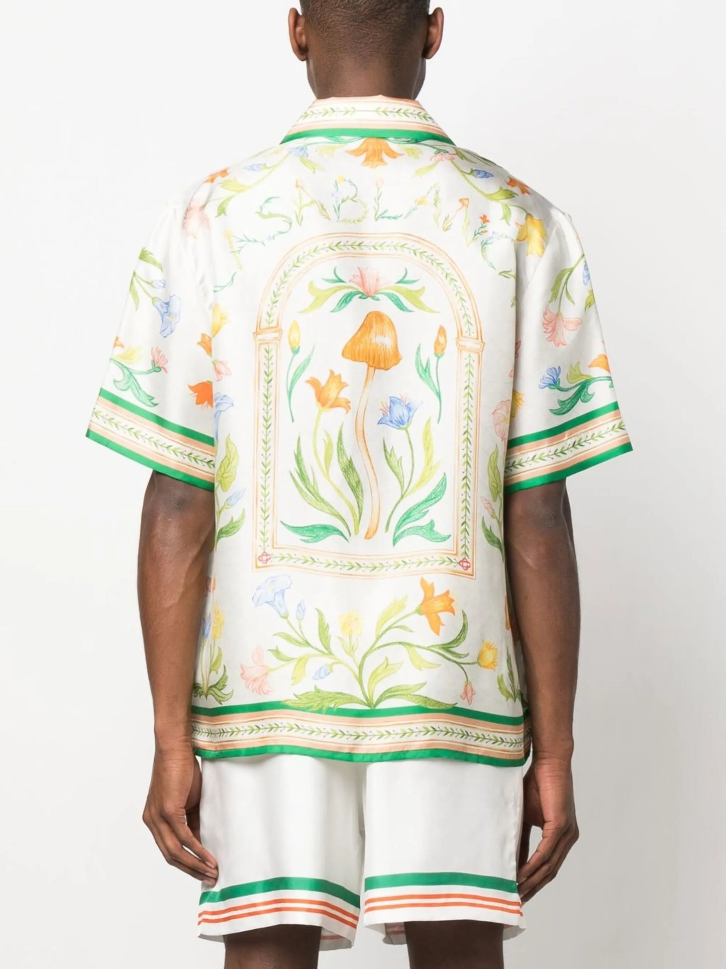 L’Arche Fleure printed silk shirt