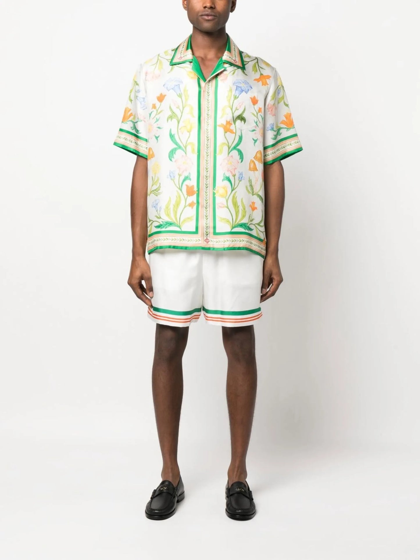 L’Arche Fleure printed silk shirt