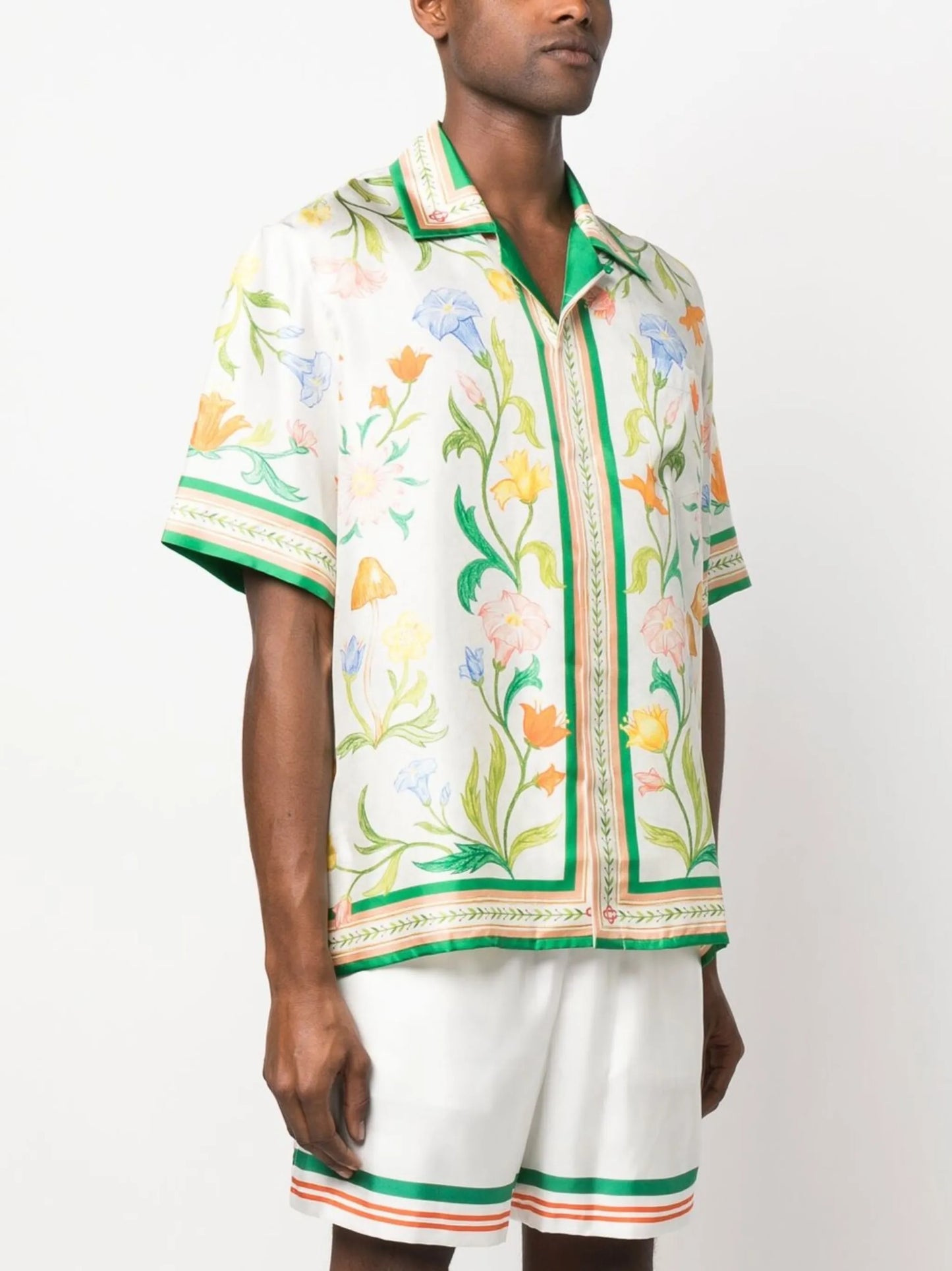 L’Arche Fleure printed silk shirt