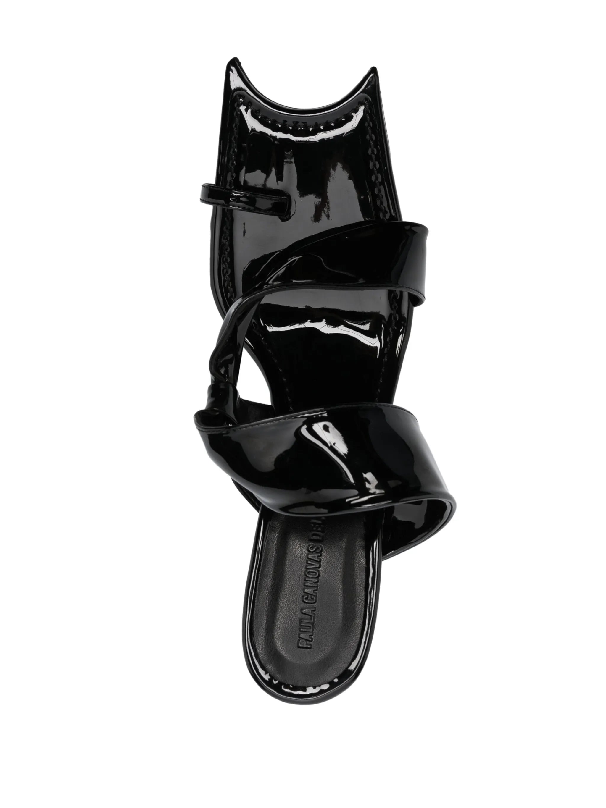 Diablo 90mm patent-effect sandals