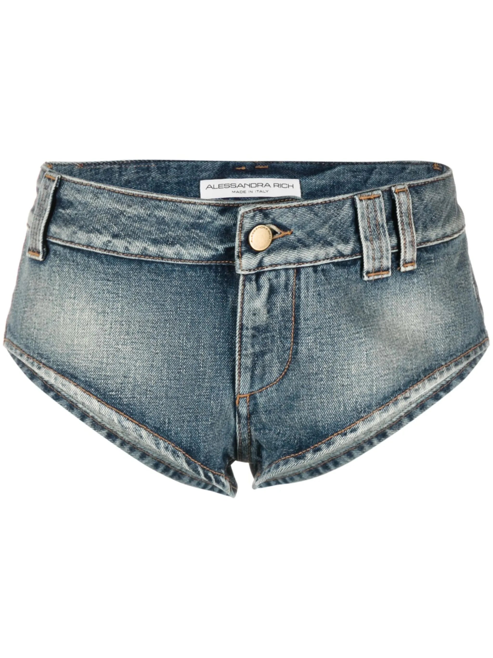 crystal-embellished denim shorts