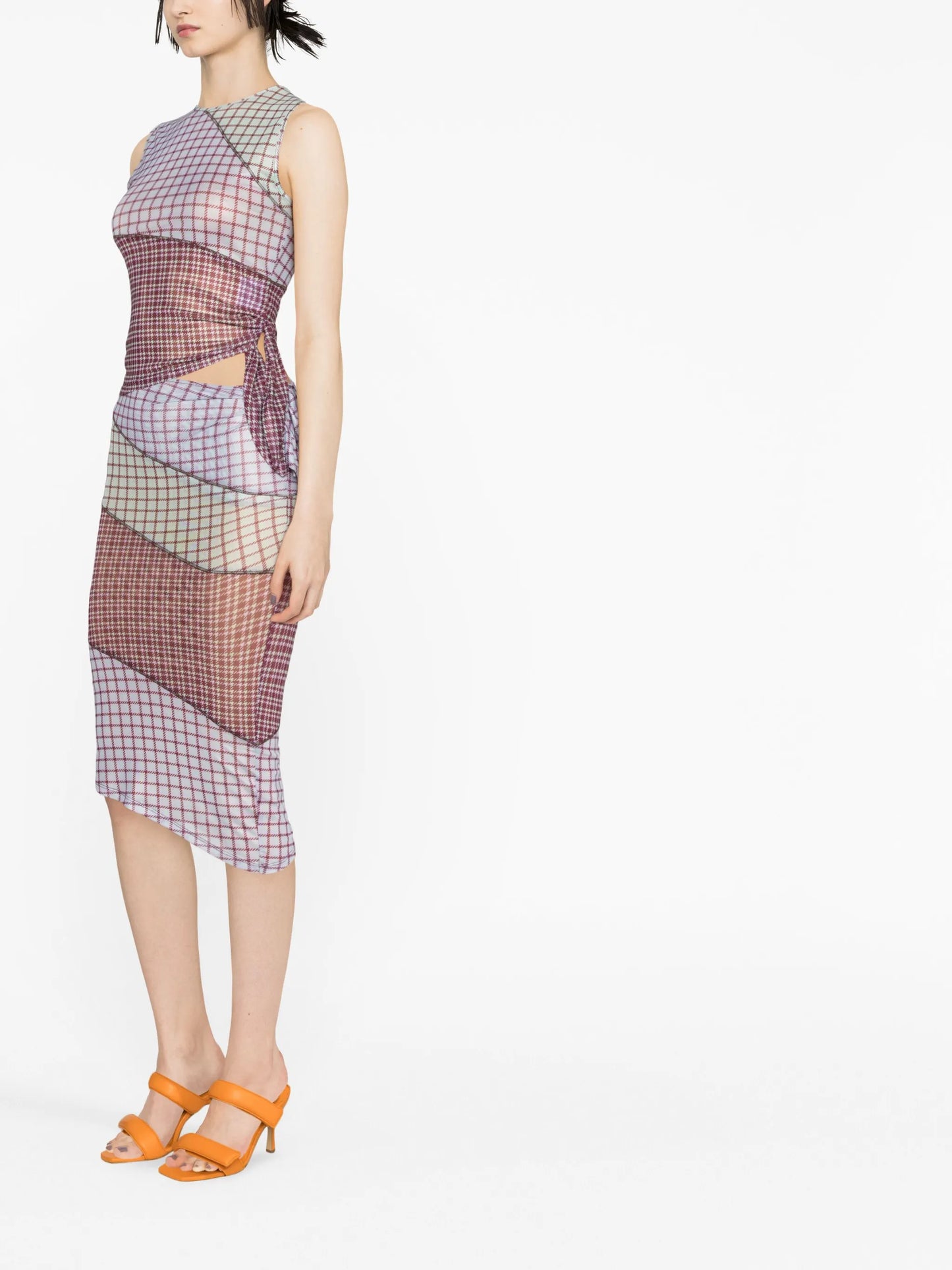 Sienna plaid-pattern sleeveless top