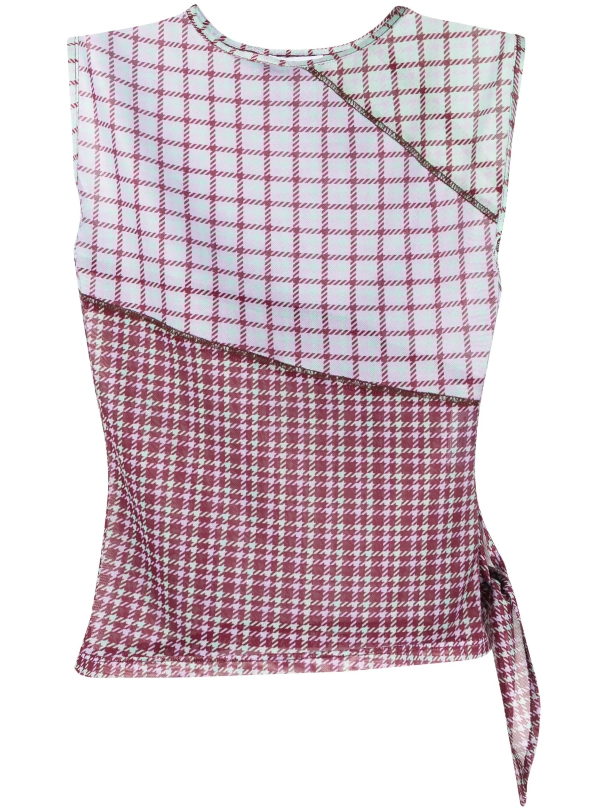 Sienna plaid-pattern sleeveless top