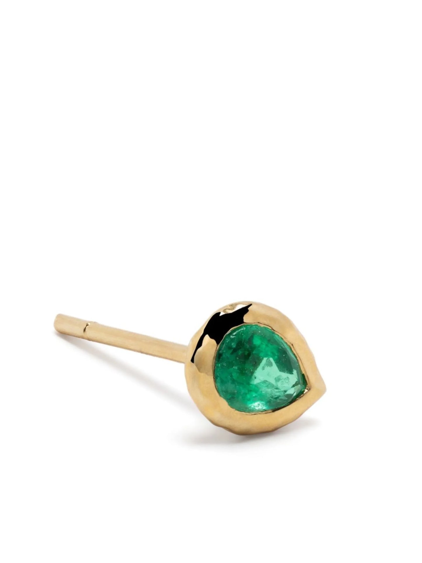 18kt yellow gold emerald stud earring