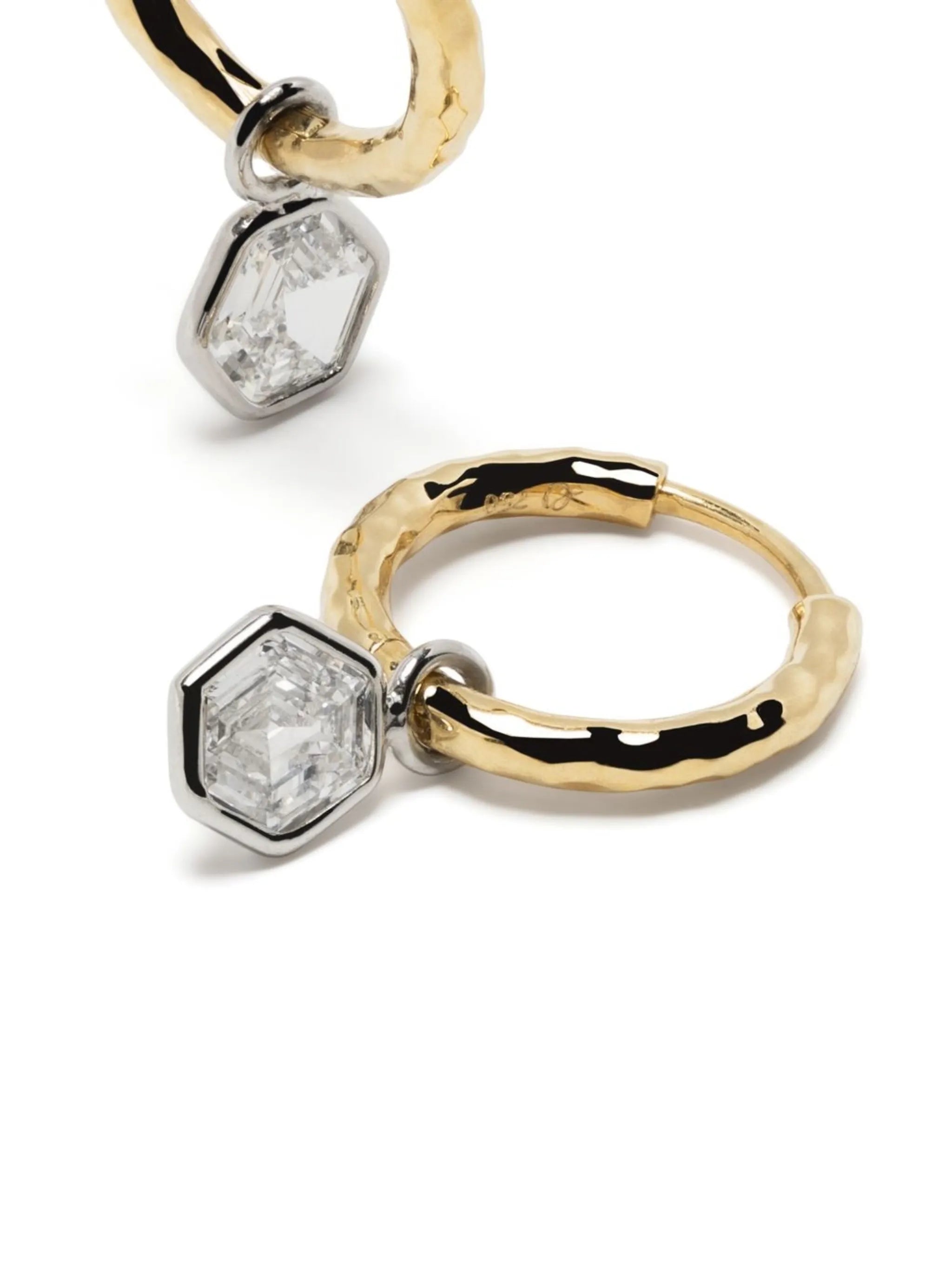 18kt yellow gold Petit Gabby diamond hoop earring