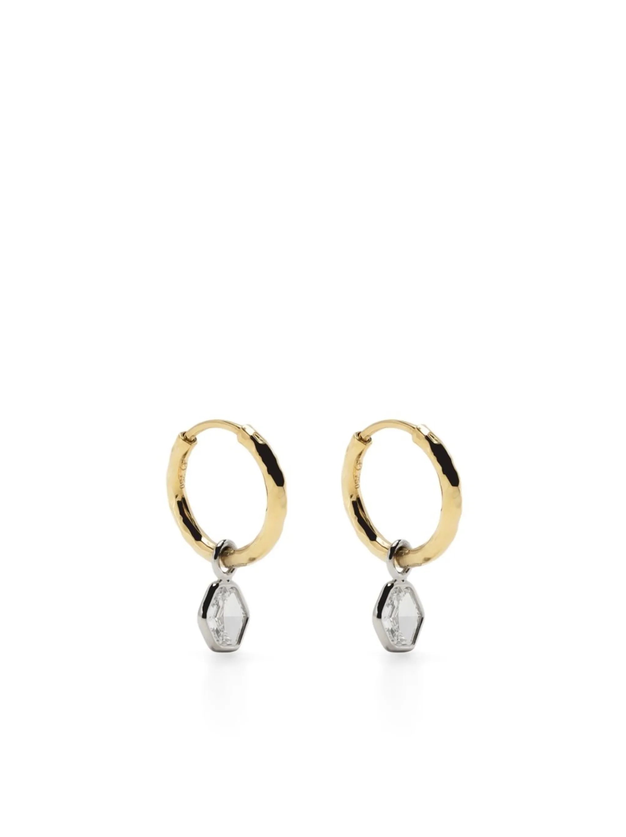 18kt yellow gold Petit Gabby diamond hoop earring