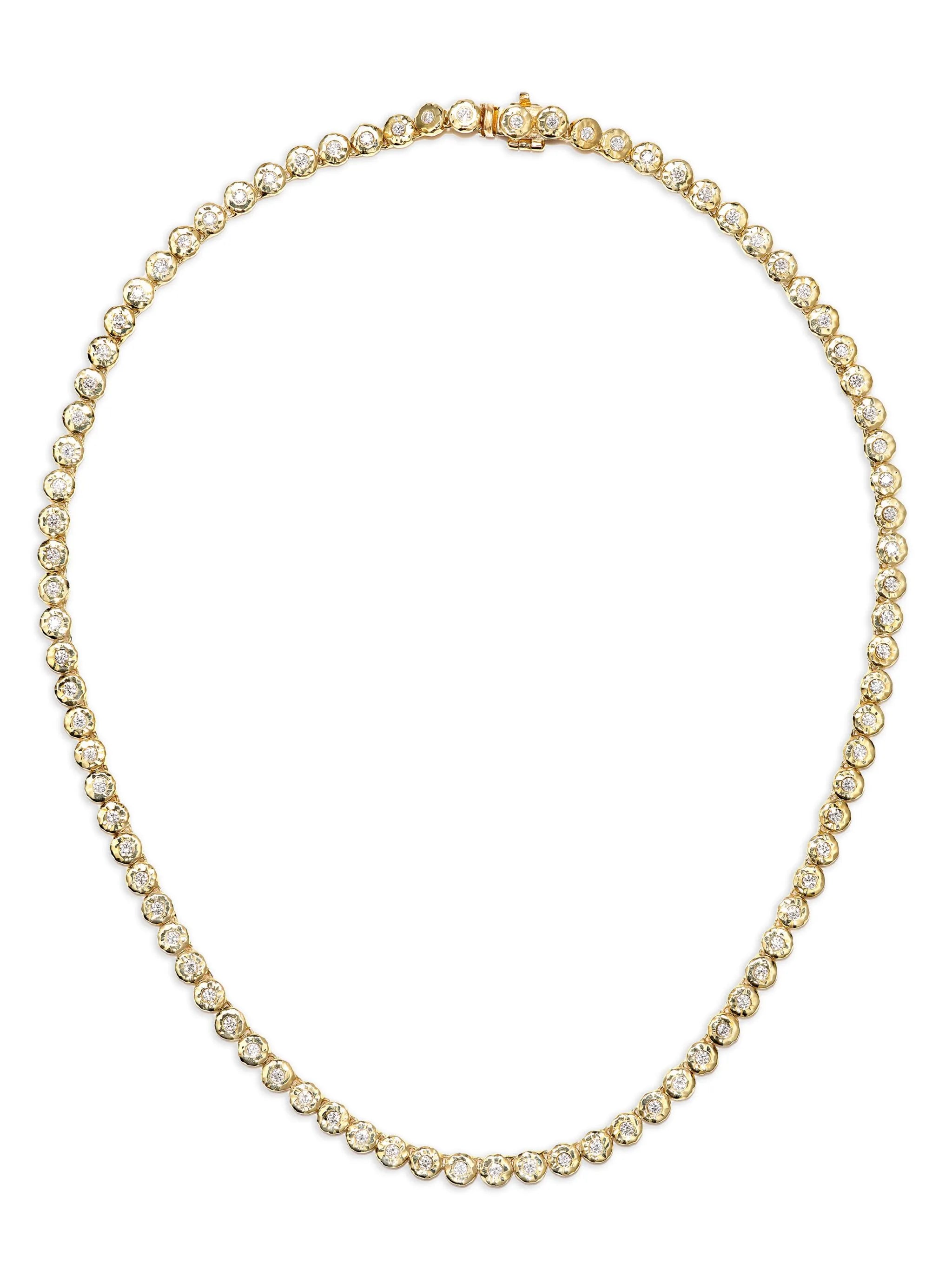 18kt yellow gold Nesting Gem tennis necklace