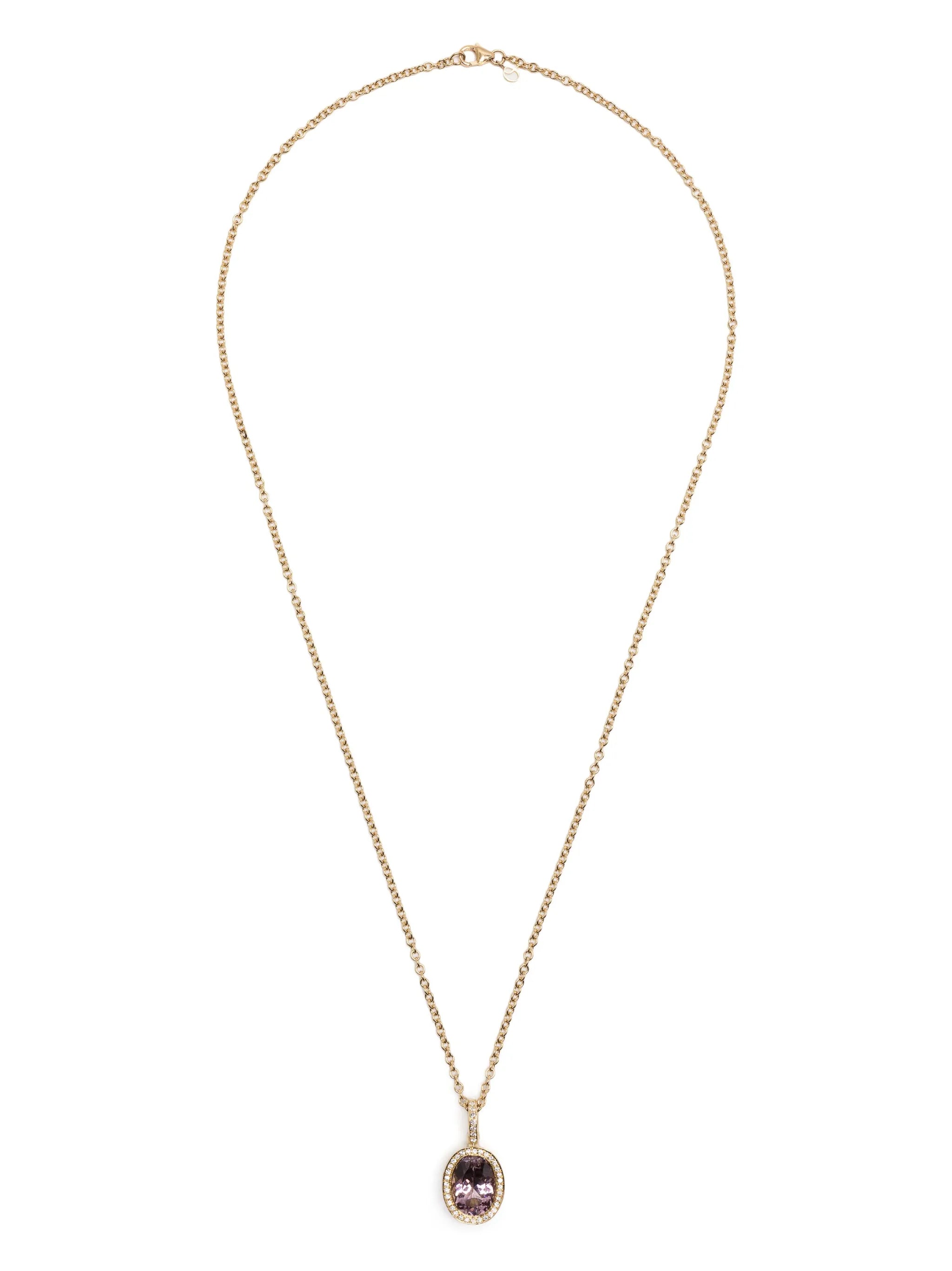 18kt yellow gold tourmaline and diamond necklace