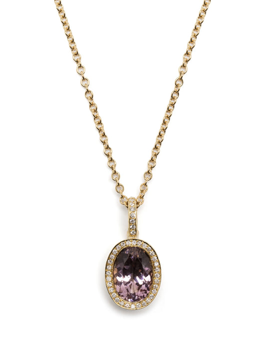 18kt yellow gold tourmaline and diamond necklace