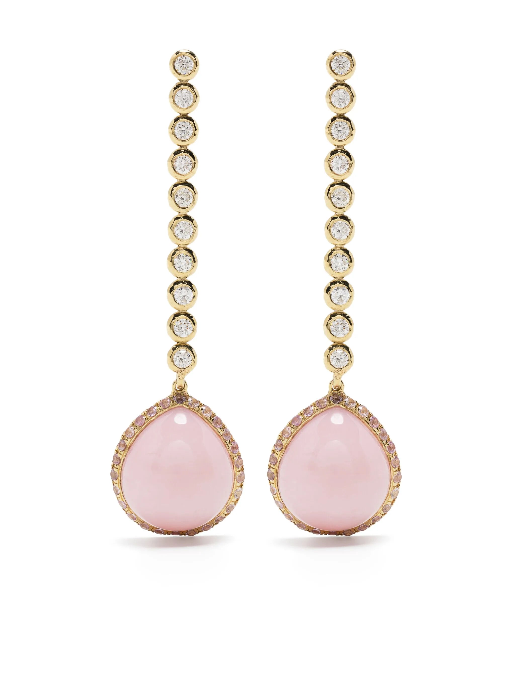 18kt yellow gold sapphire and diamond drop earrings