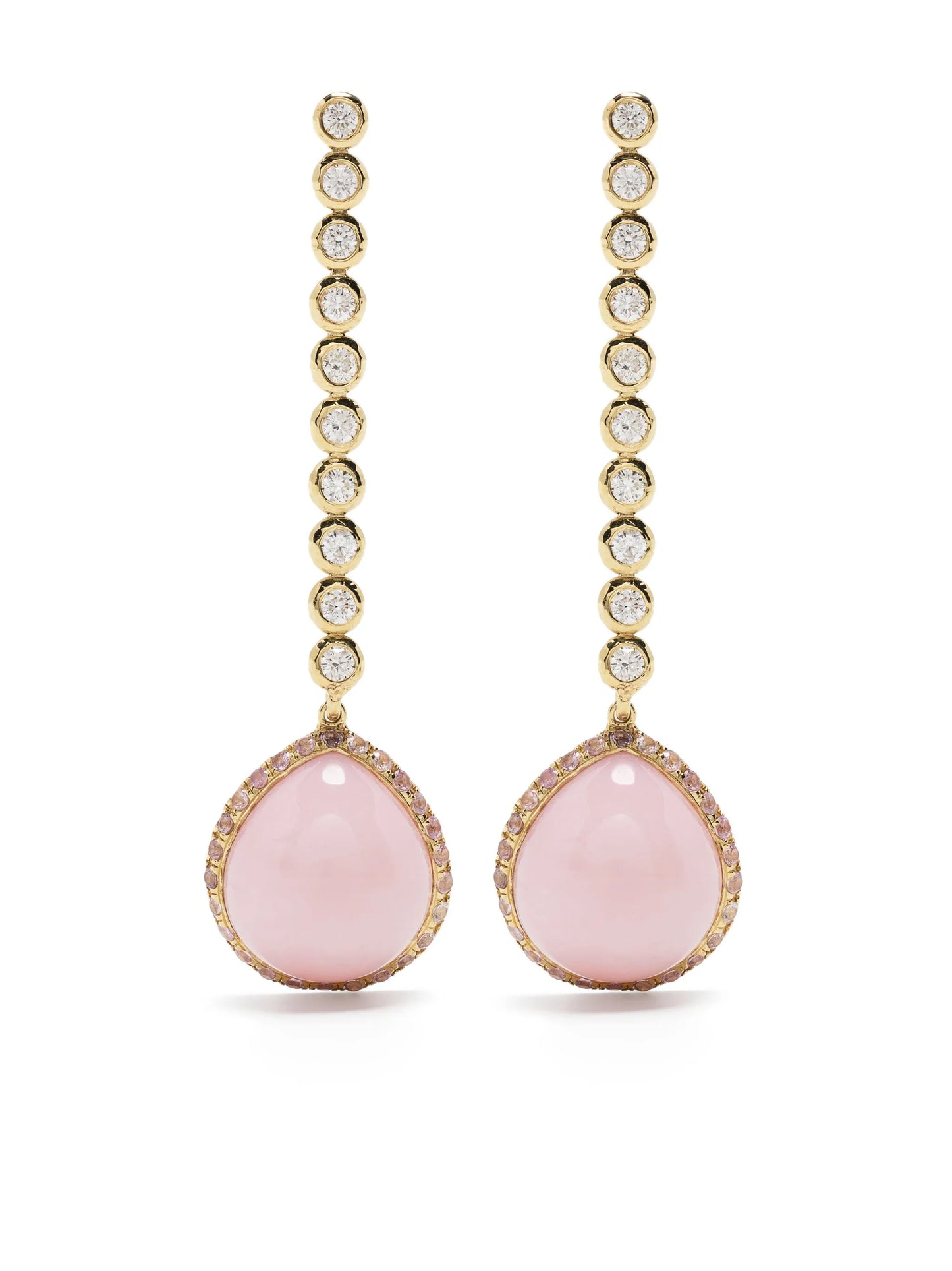 18kt yellow gold sapphire and diamond drop earrings