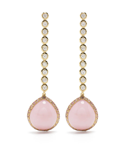 18kt yellow gold sapphire and diamond drop earrings