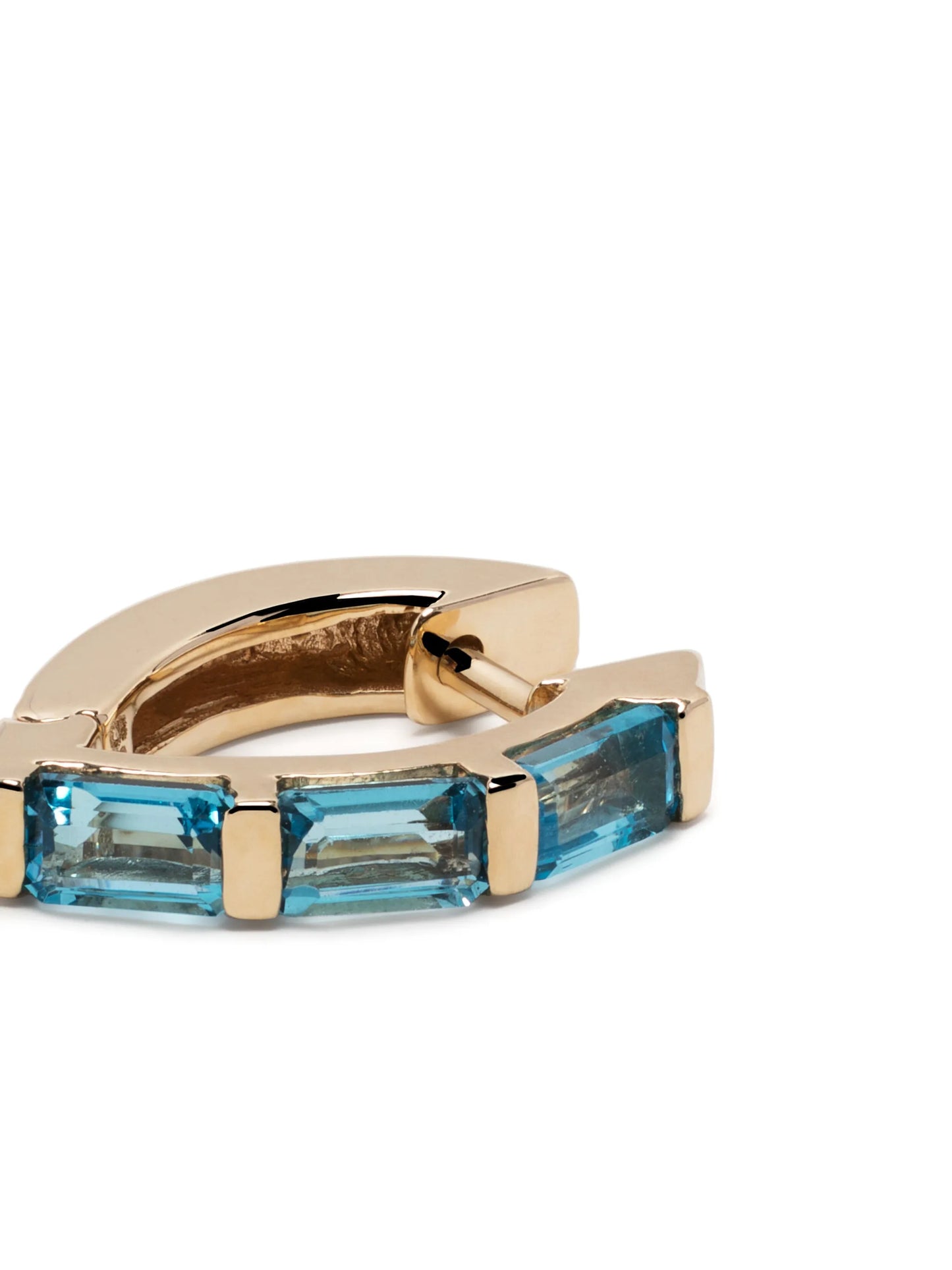 14kt yellow gold topaz drop hoop earring