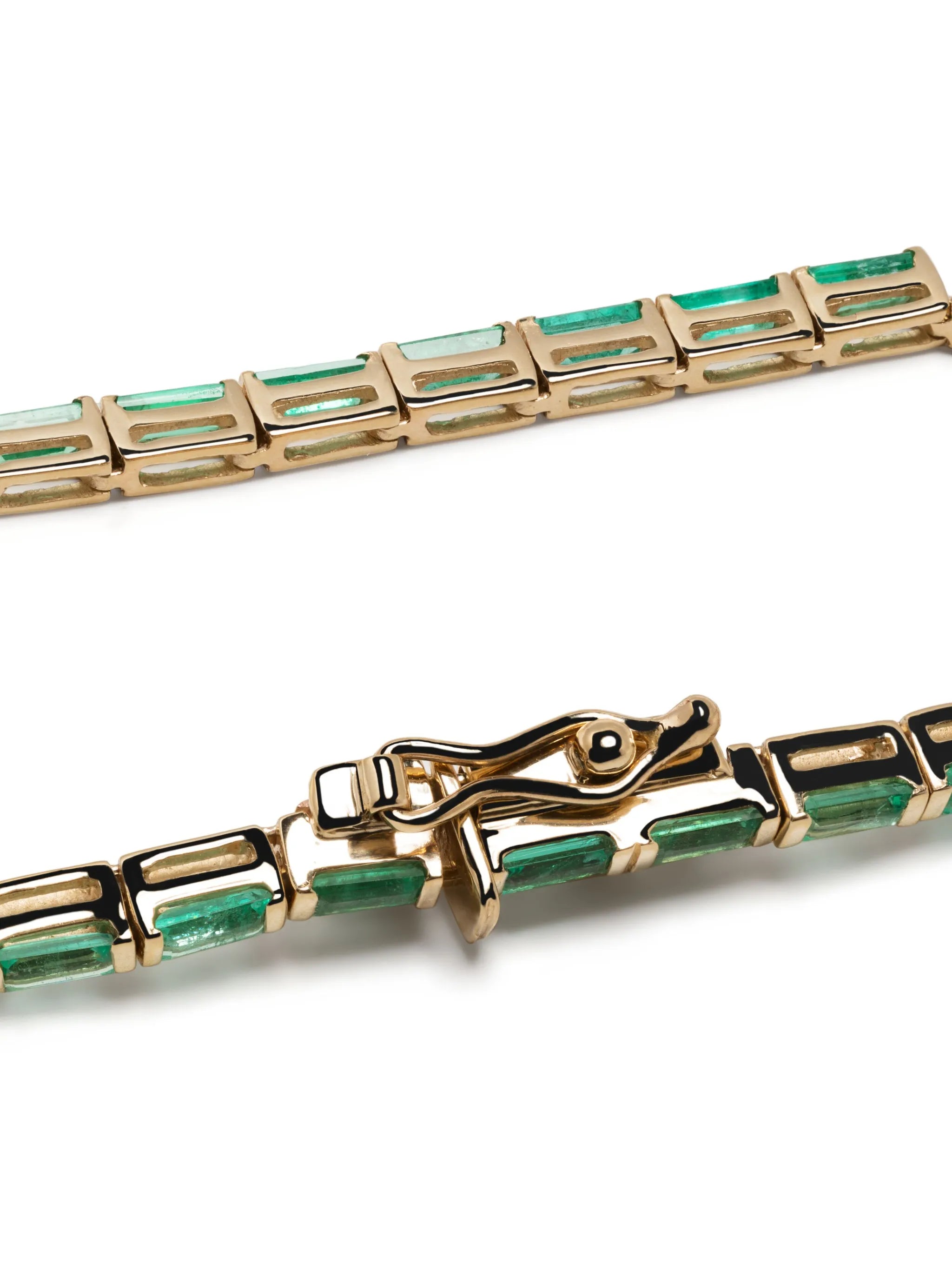 14kt yellow gold emerald tennis bracelet