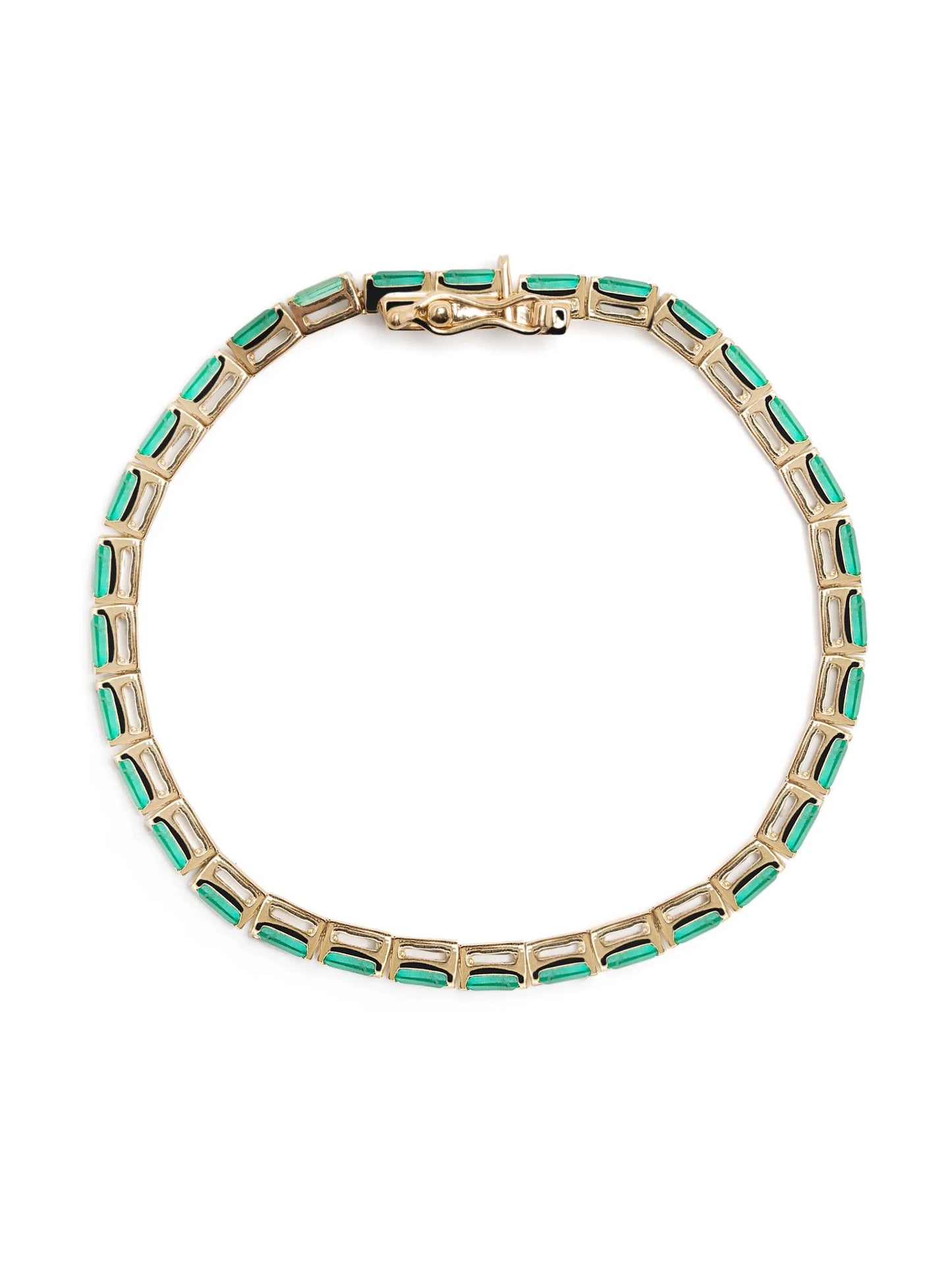 14kt yellow gold emerald tennis bracelet