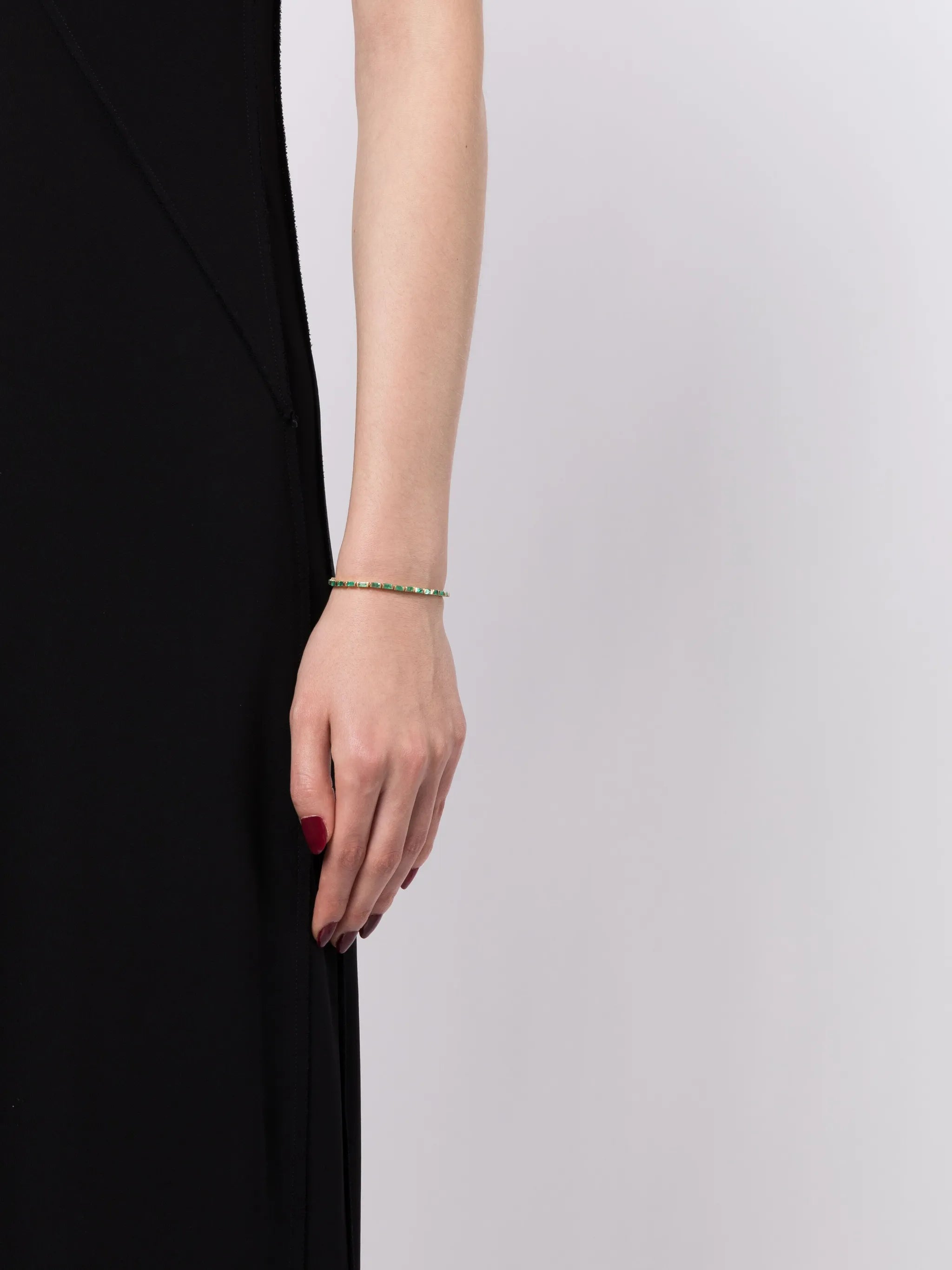 14kt yellow gold emerald tennis bracelet