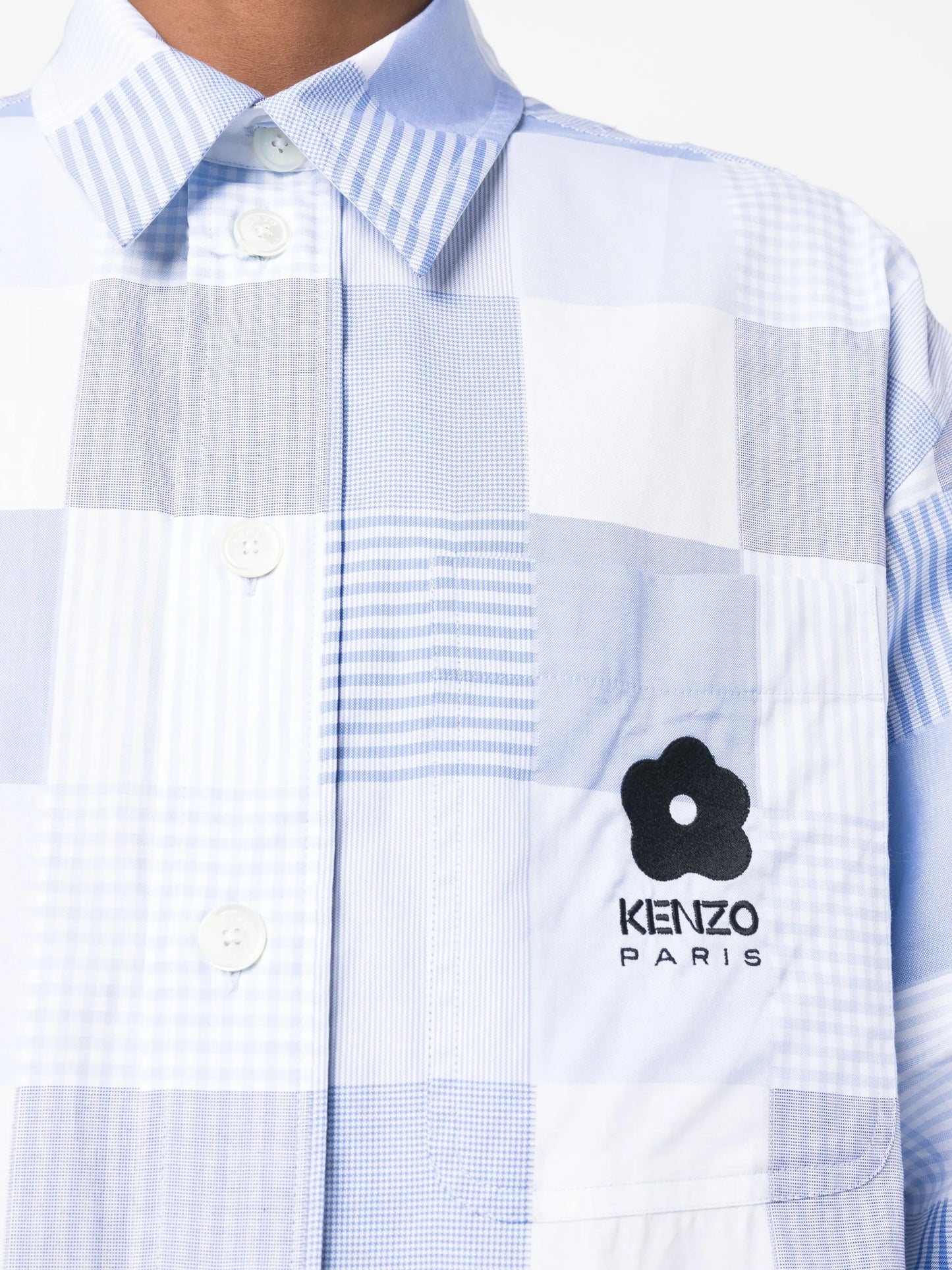 oversized Patchwork long-sleeve shirt